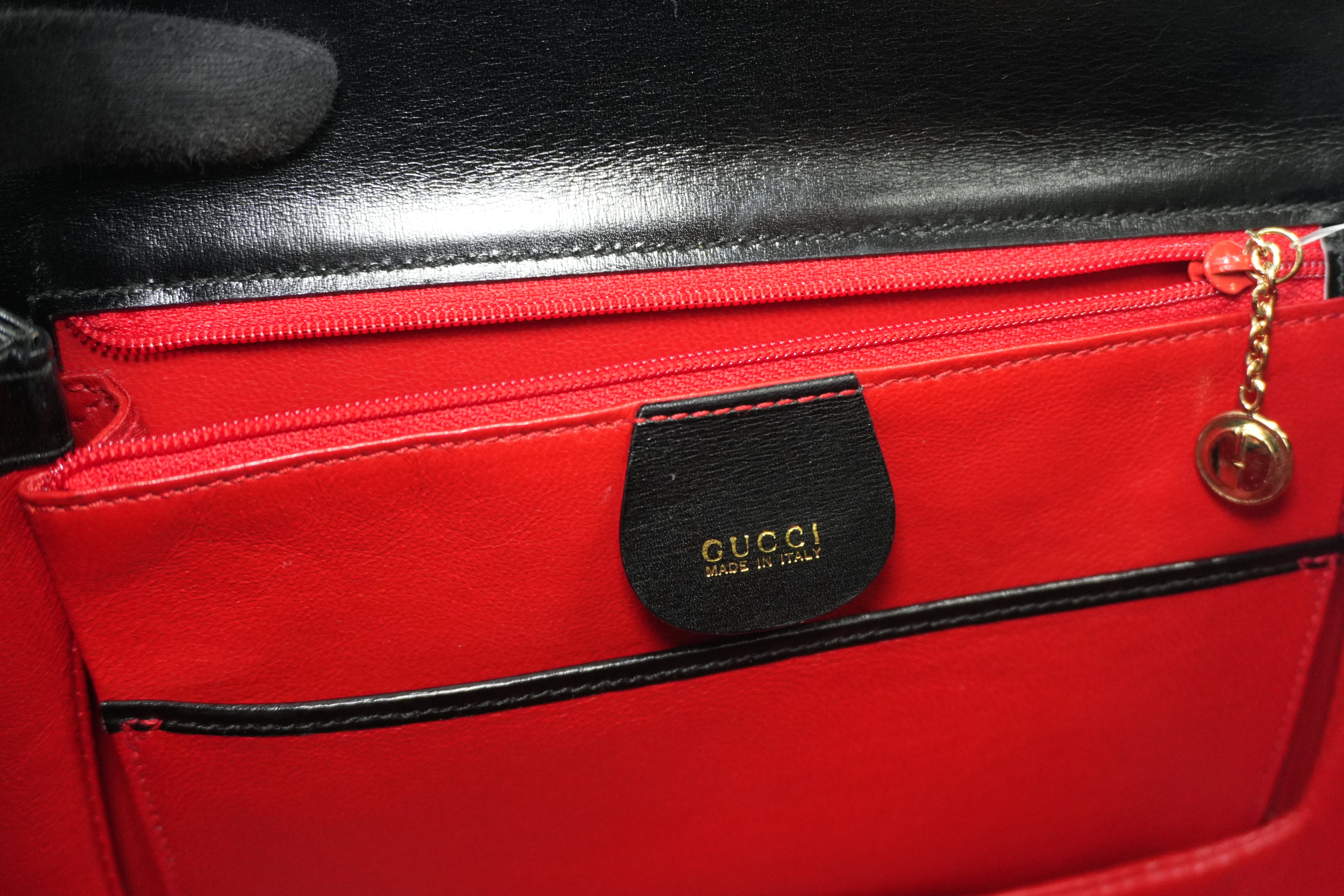 Gucci Bamboo Black Handbag Used