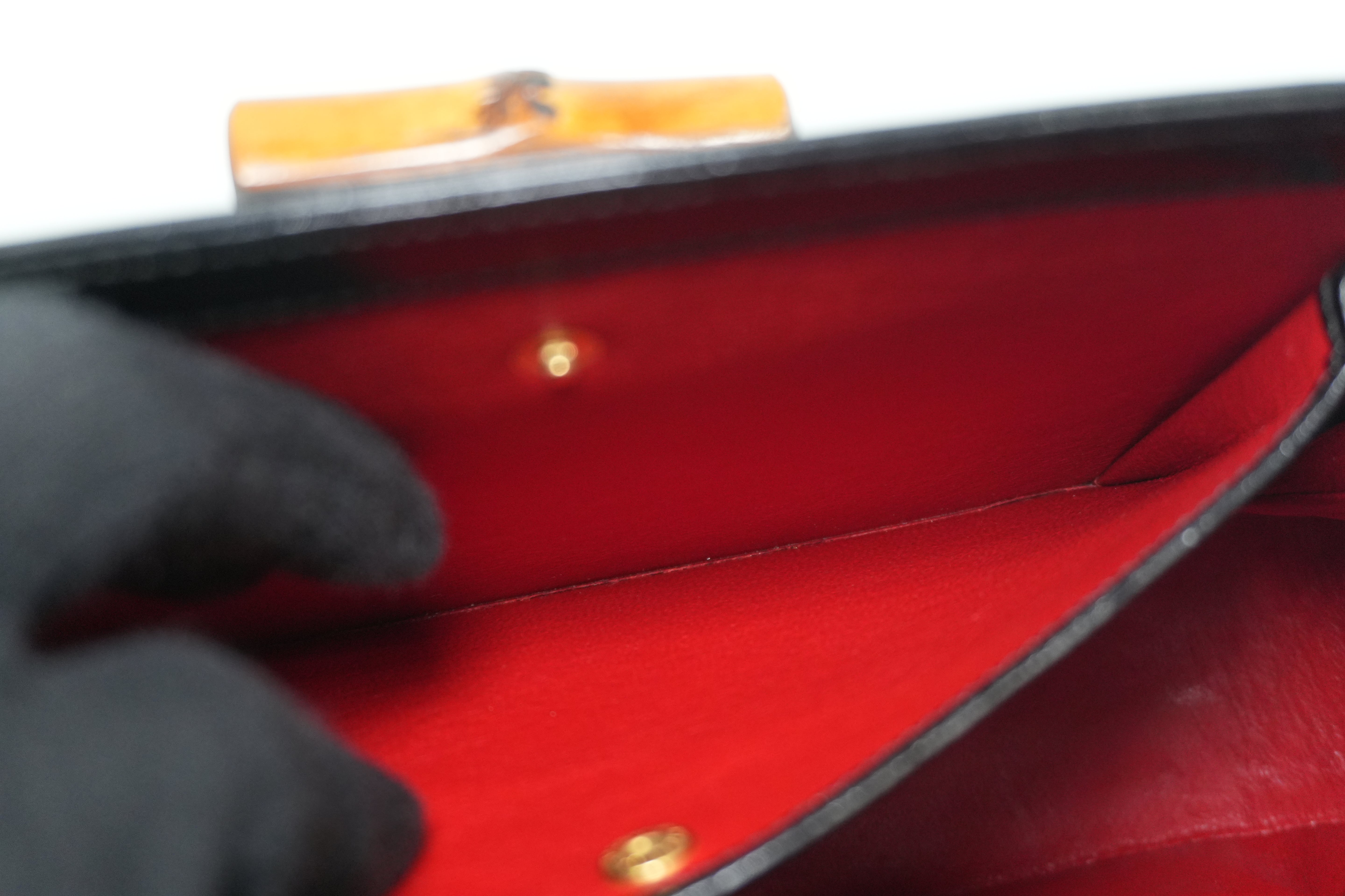 Gucci Bamboo Black Handbag Used