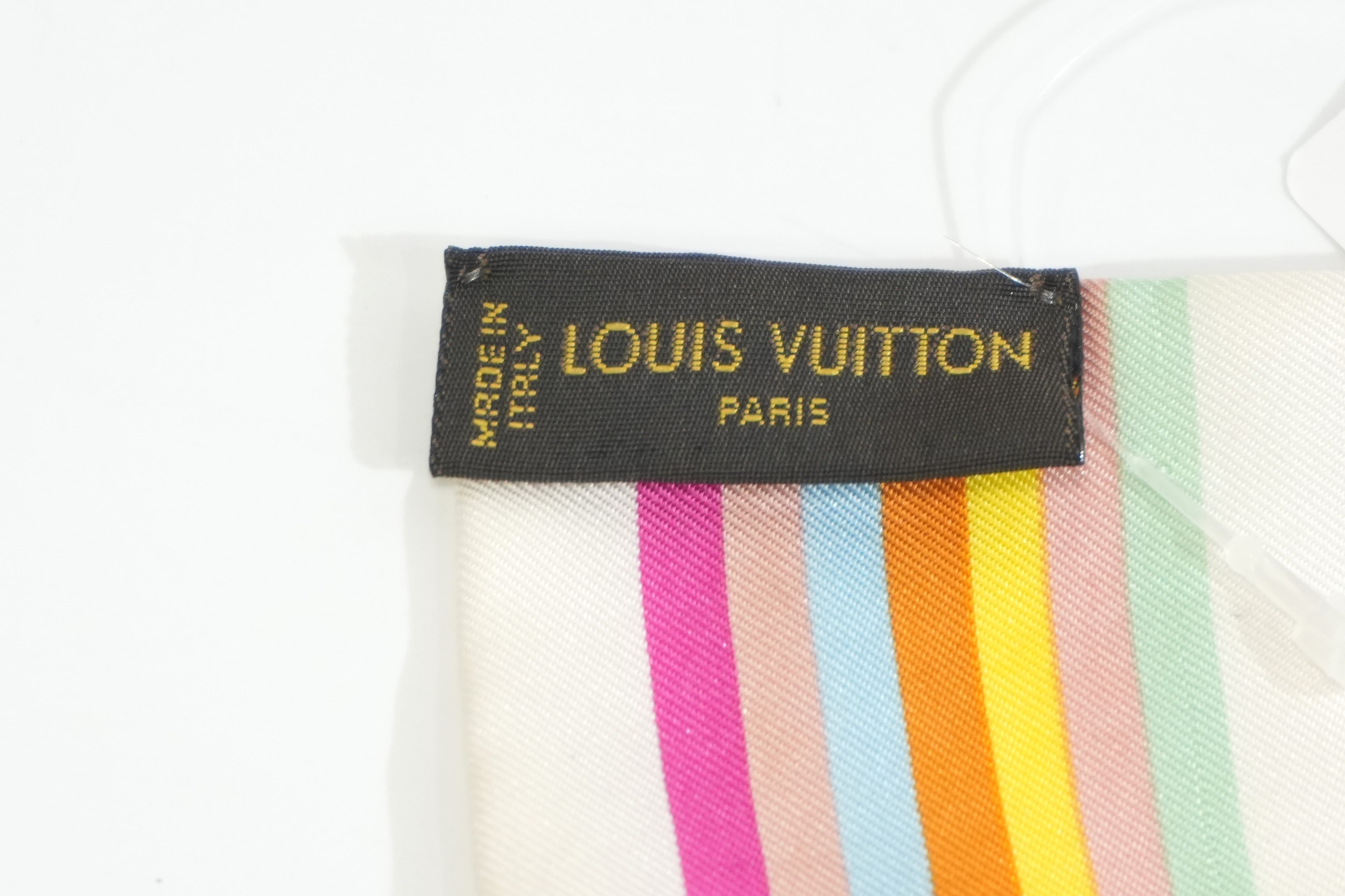 Pre-owned Louis Vuitton Silk Multicolor Twilly White