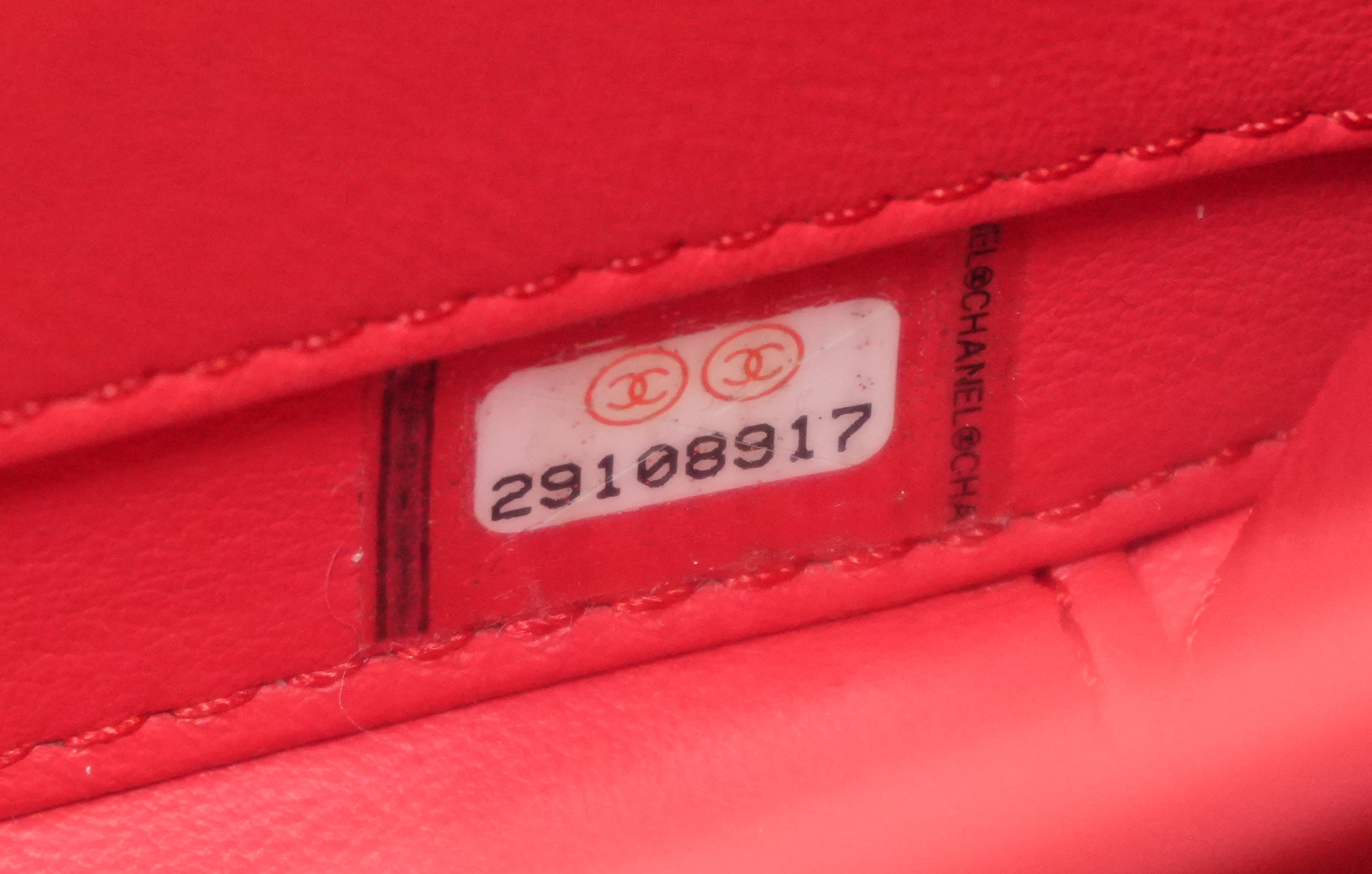 Chanel Filigree Cherry Red Vibrant Shoulder Bag Used