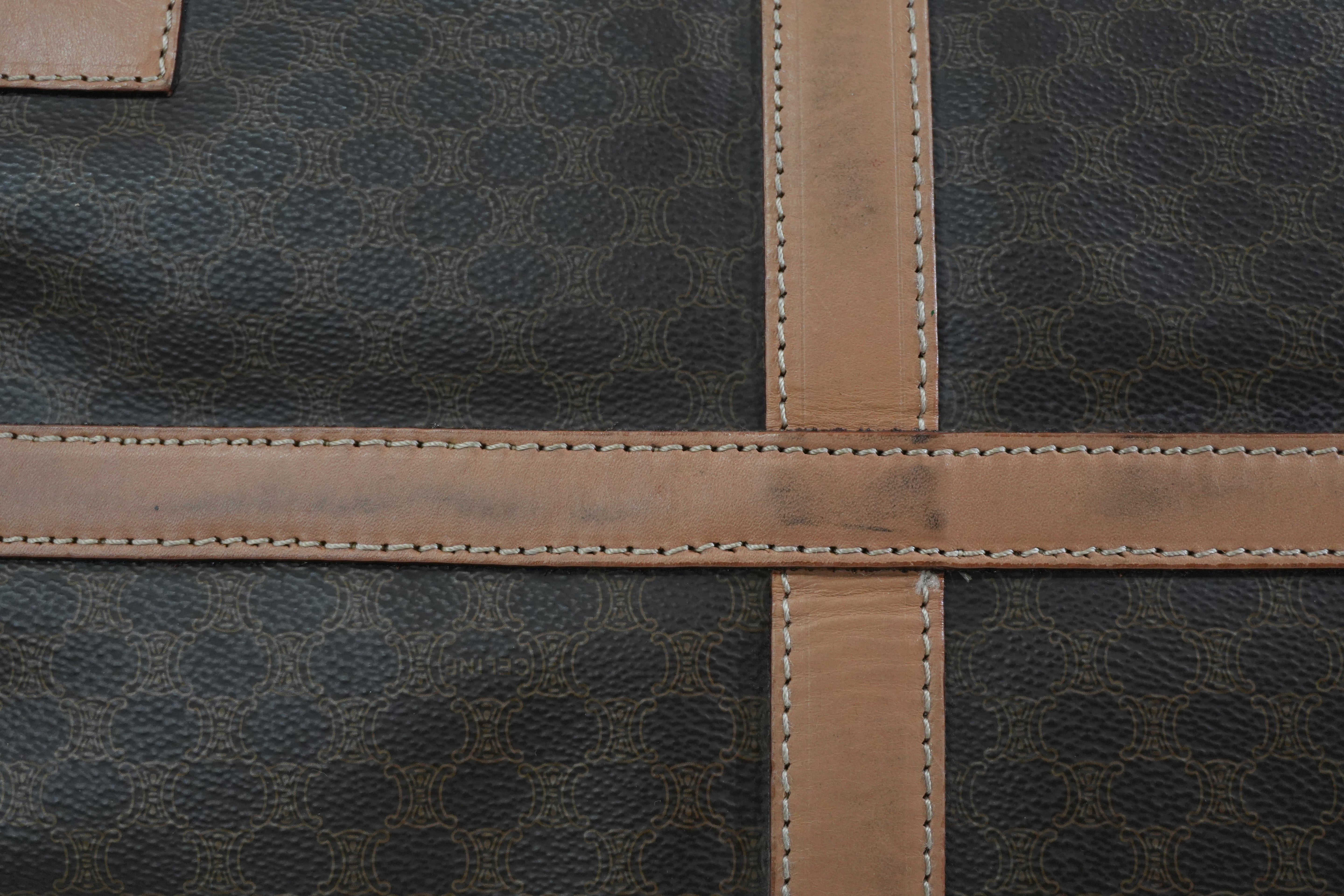 Pre-owned Celine Macadam Travel Duffle Bag Brown