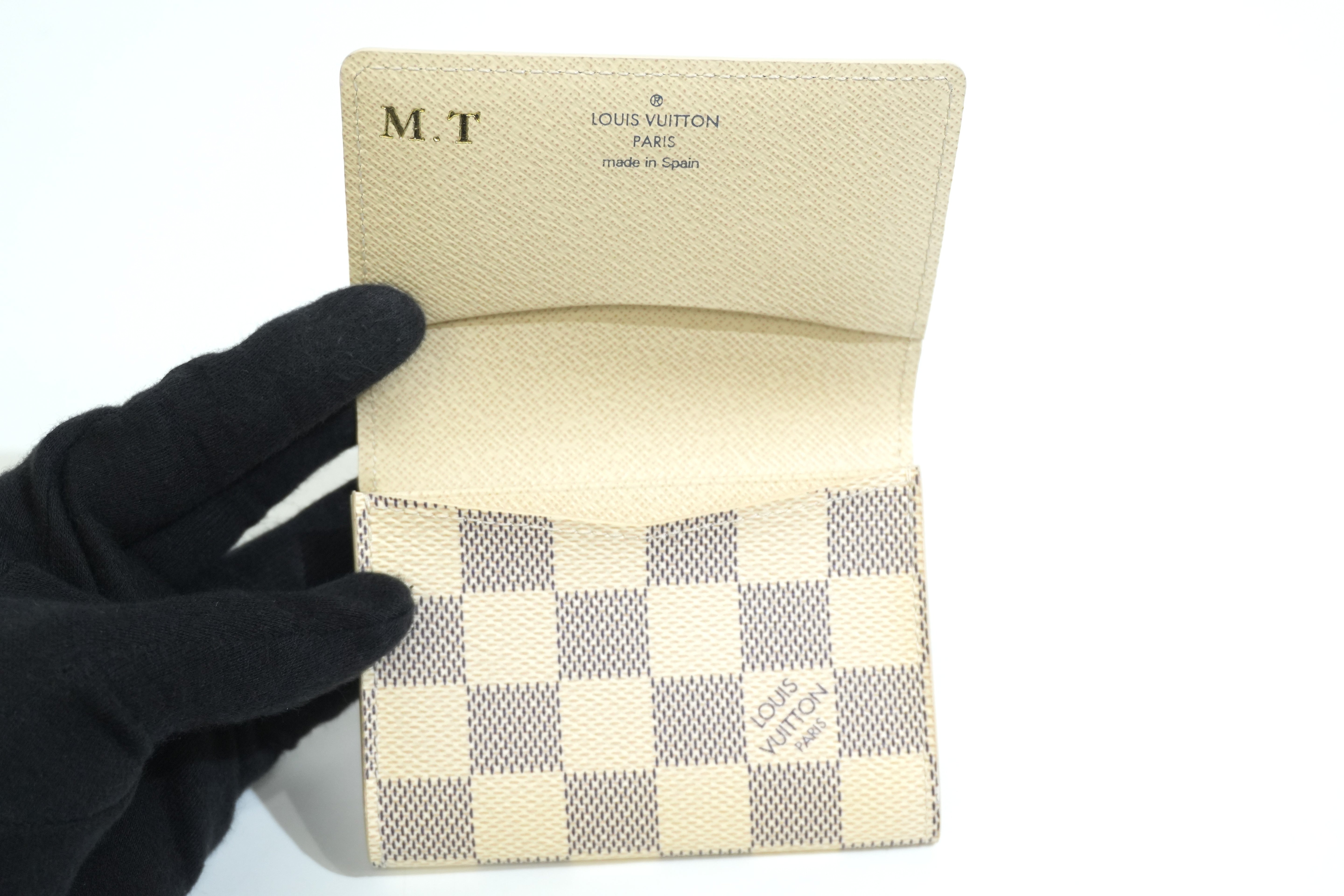 Pre-owned Louis Vuitton Damier Azur Card Case