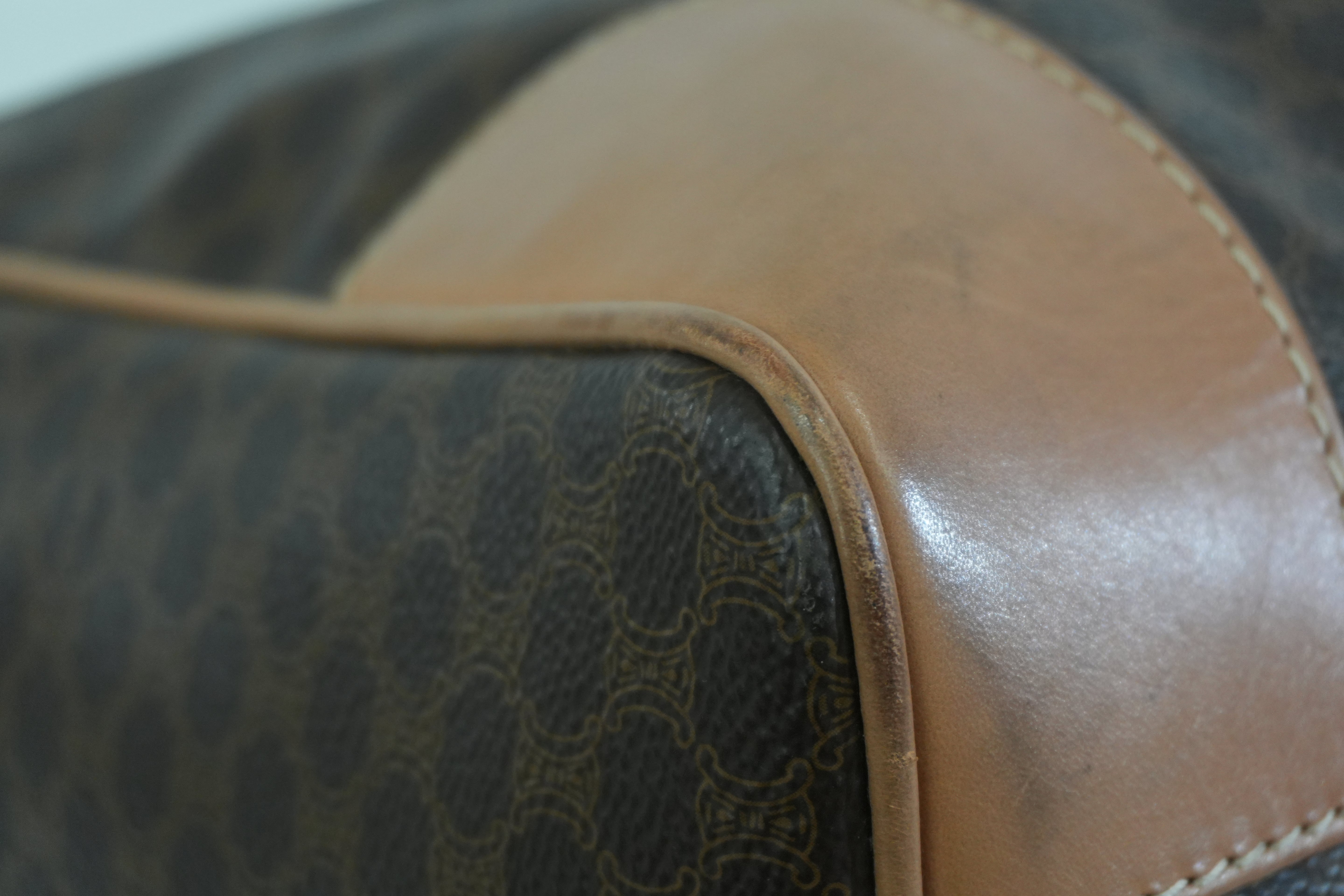 Pre-owned Celine Macadam Travel Duffle Bag Brown