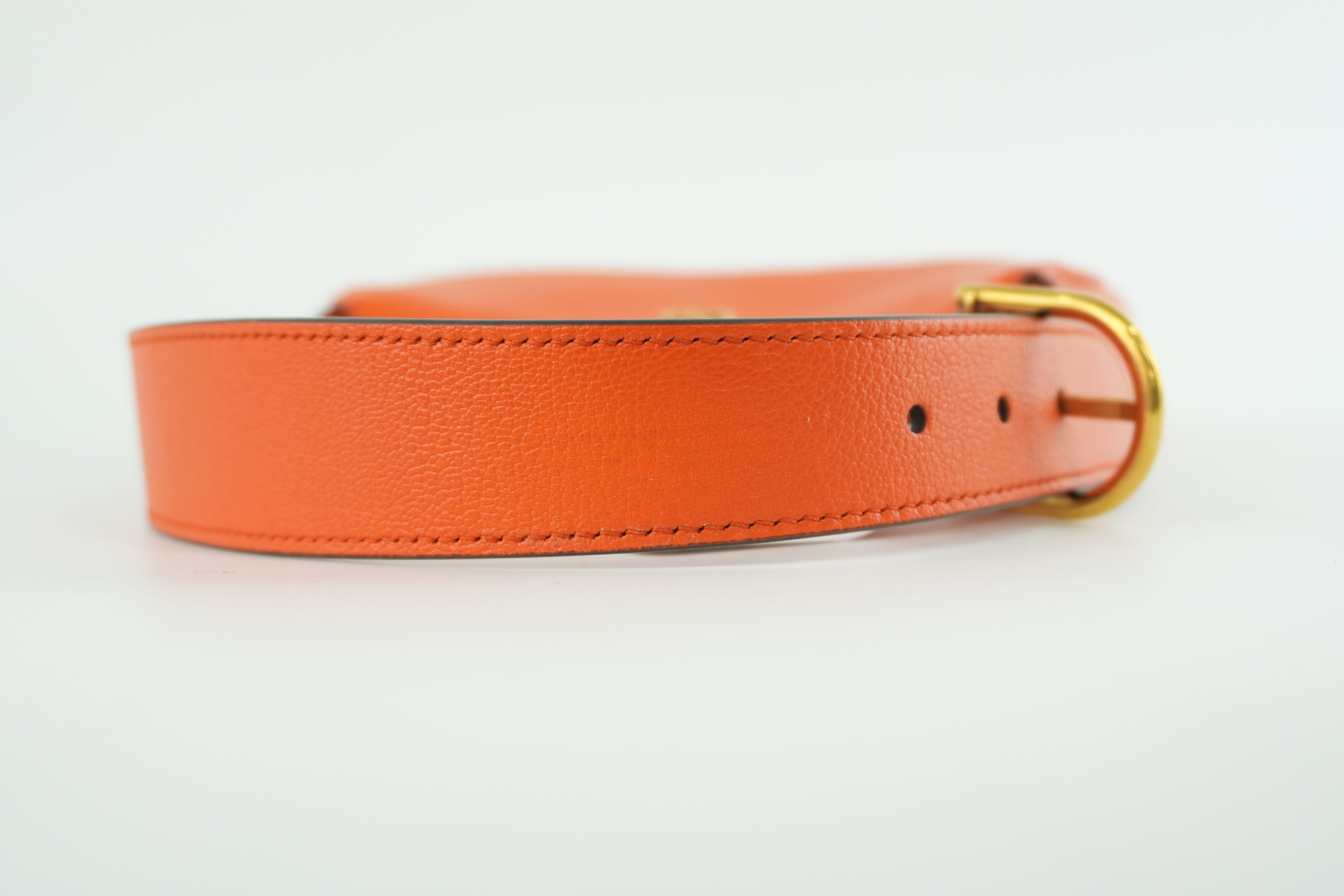 Gucci Aphrodite Leather Orange Handbag Used