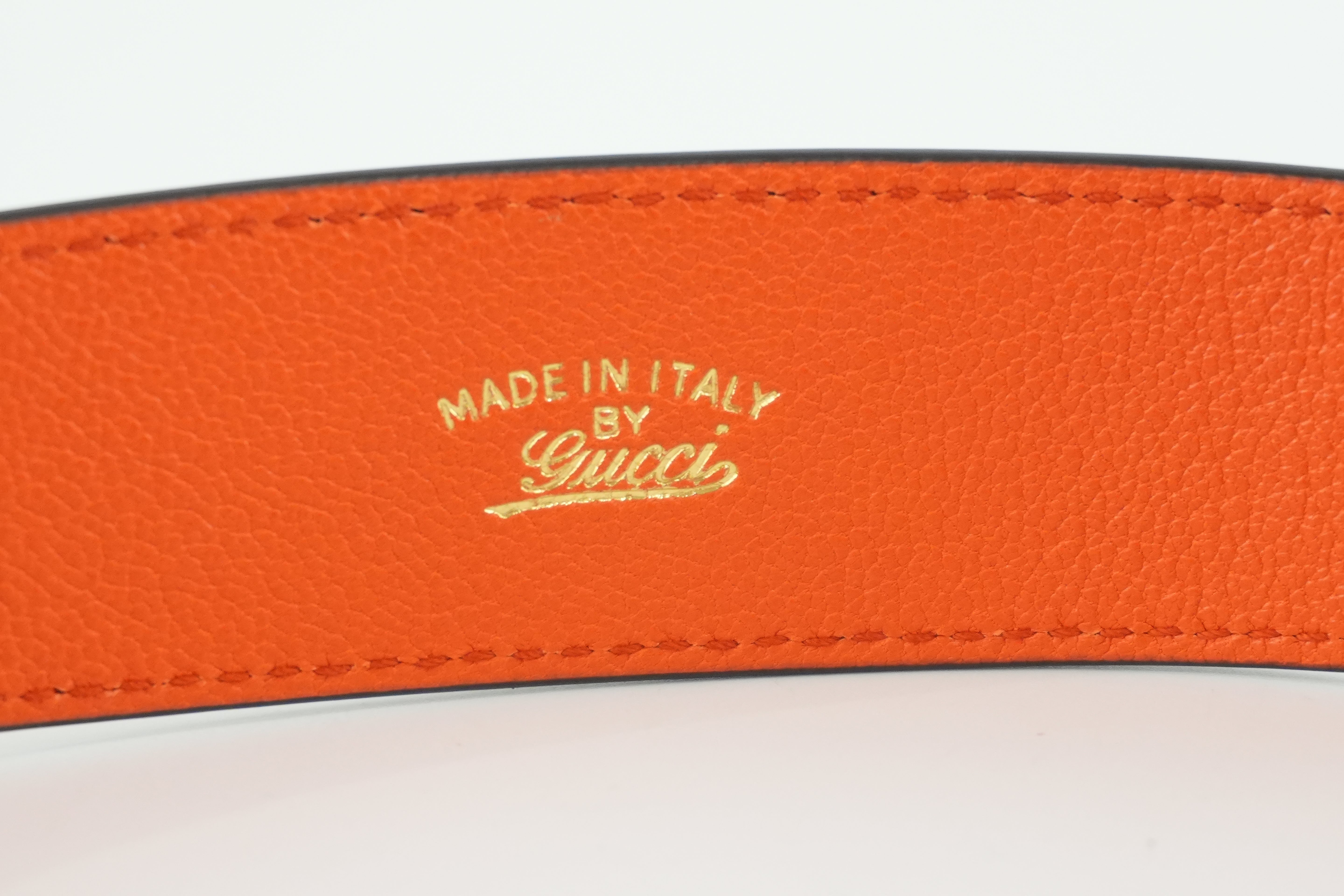 Gucci Aphrodite Leather Orange Handbag Used