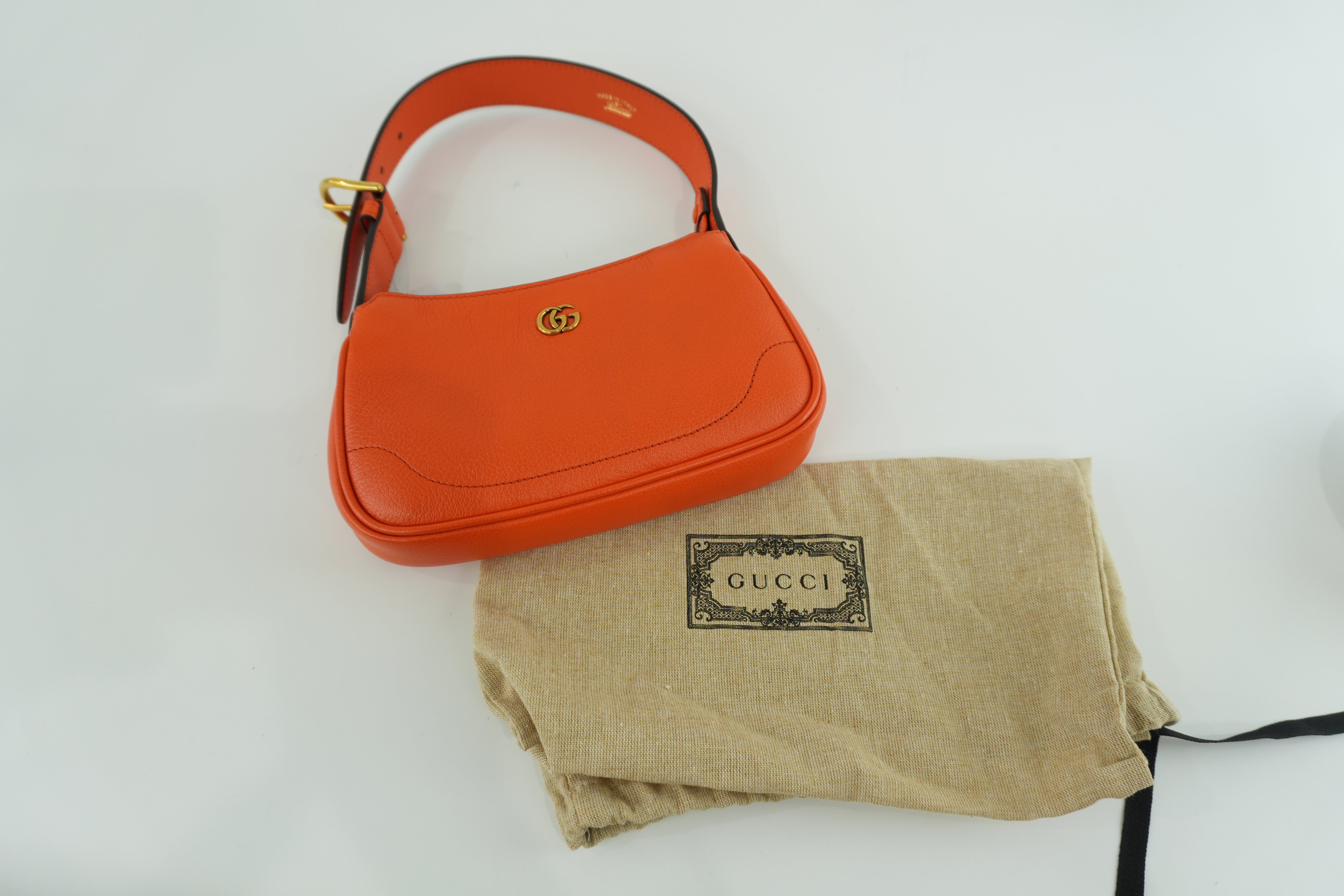 Gucci Aphrodite Leather Orange Handbag Used