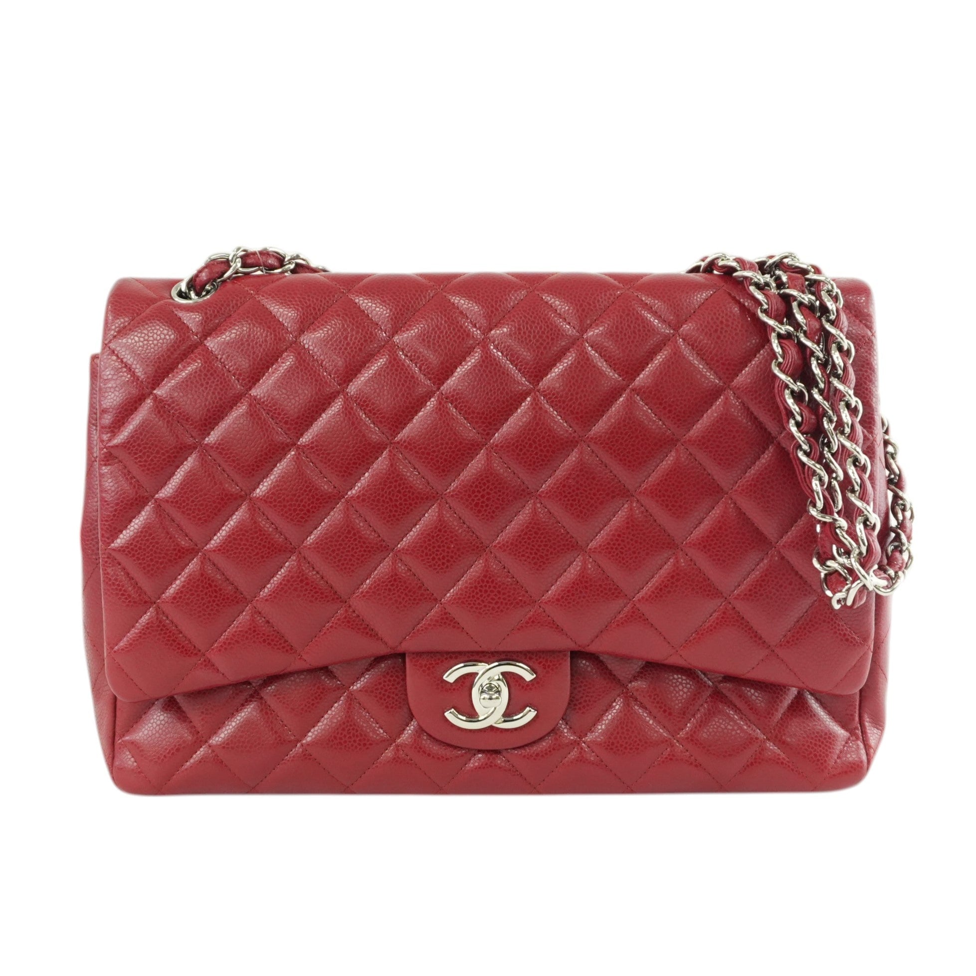 Chanel Matelasse Chain Red Shoulder Bag Used
