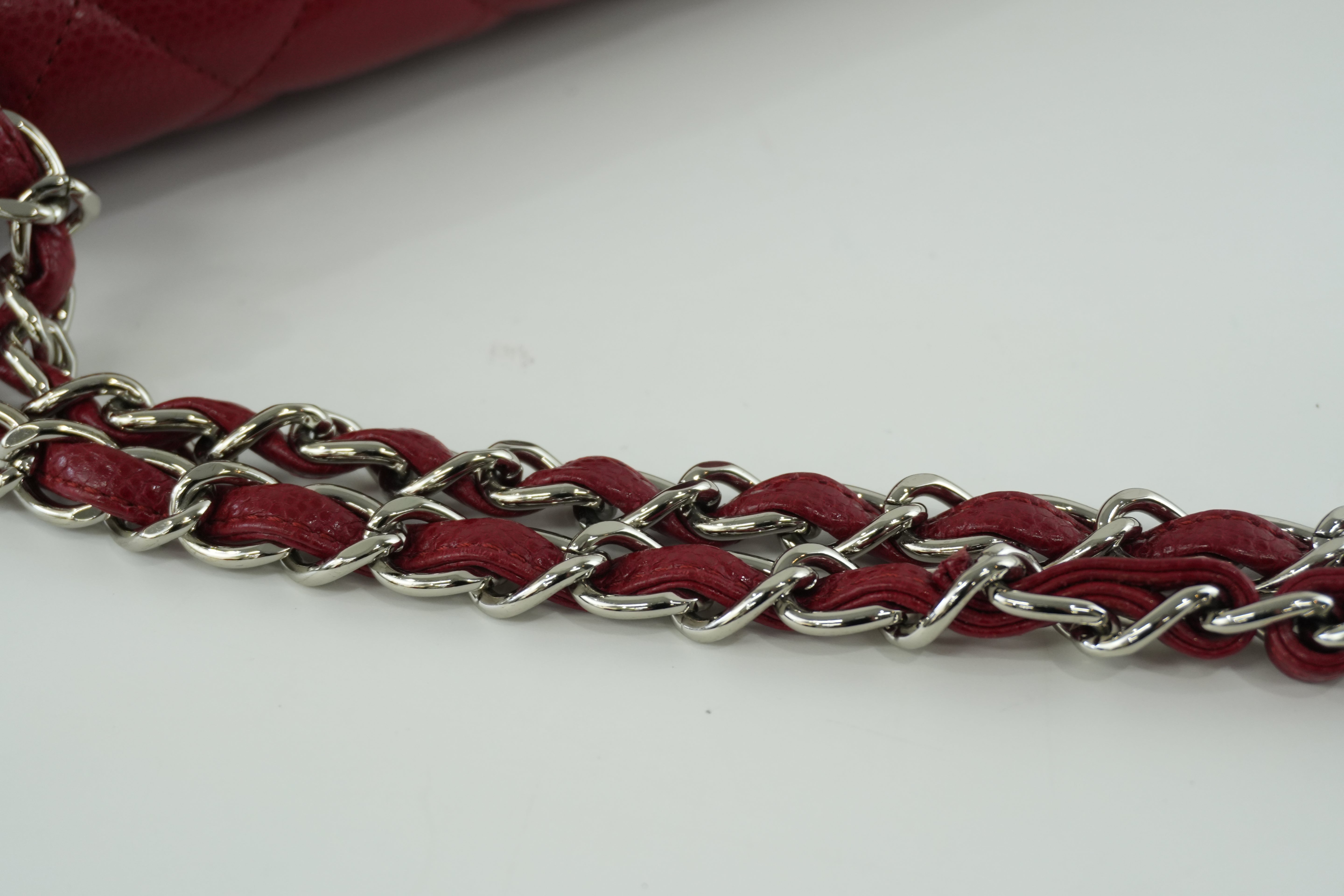 Chanel Matelasse Chain Red Shoulder Bag Used