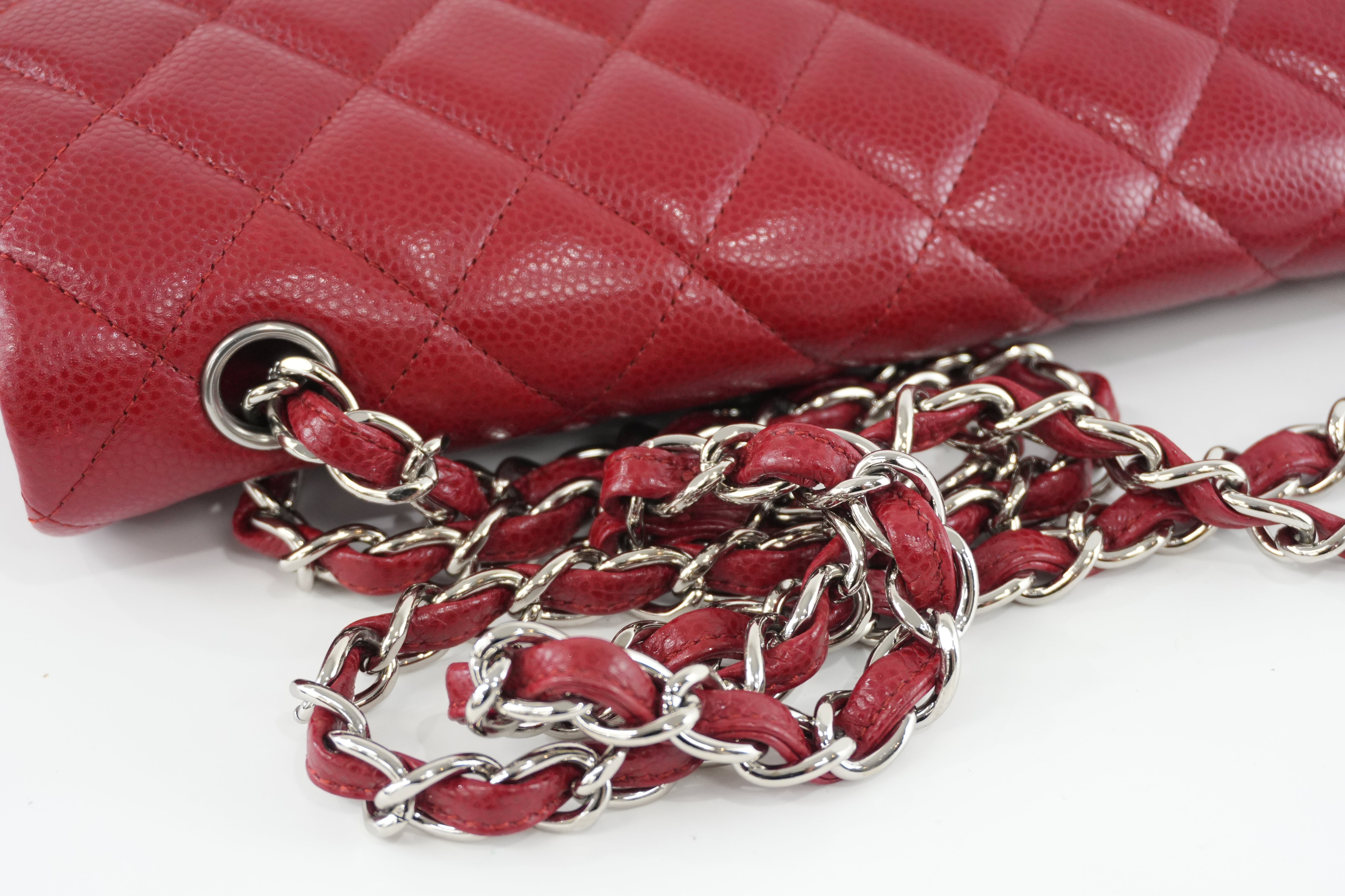 Chanel Matelasse Chain Red Shoulder Bag Used