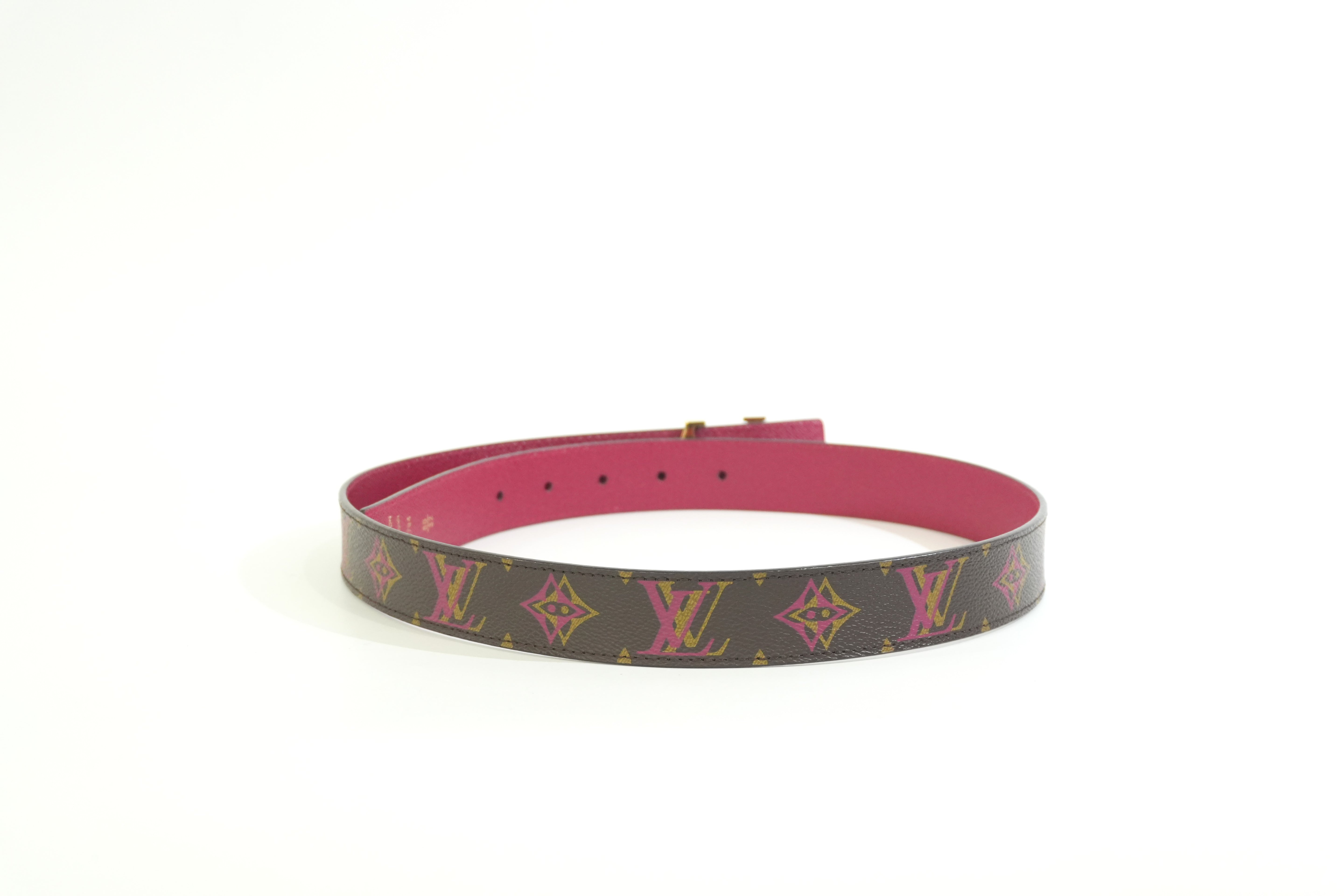 Pre-owned Louis Vuitton Monogram Santur Belt