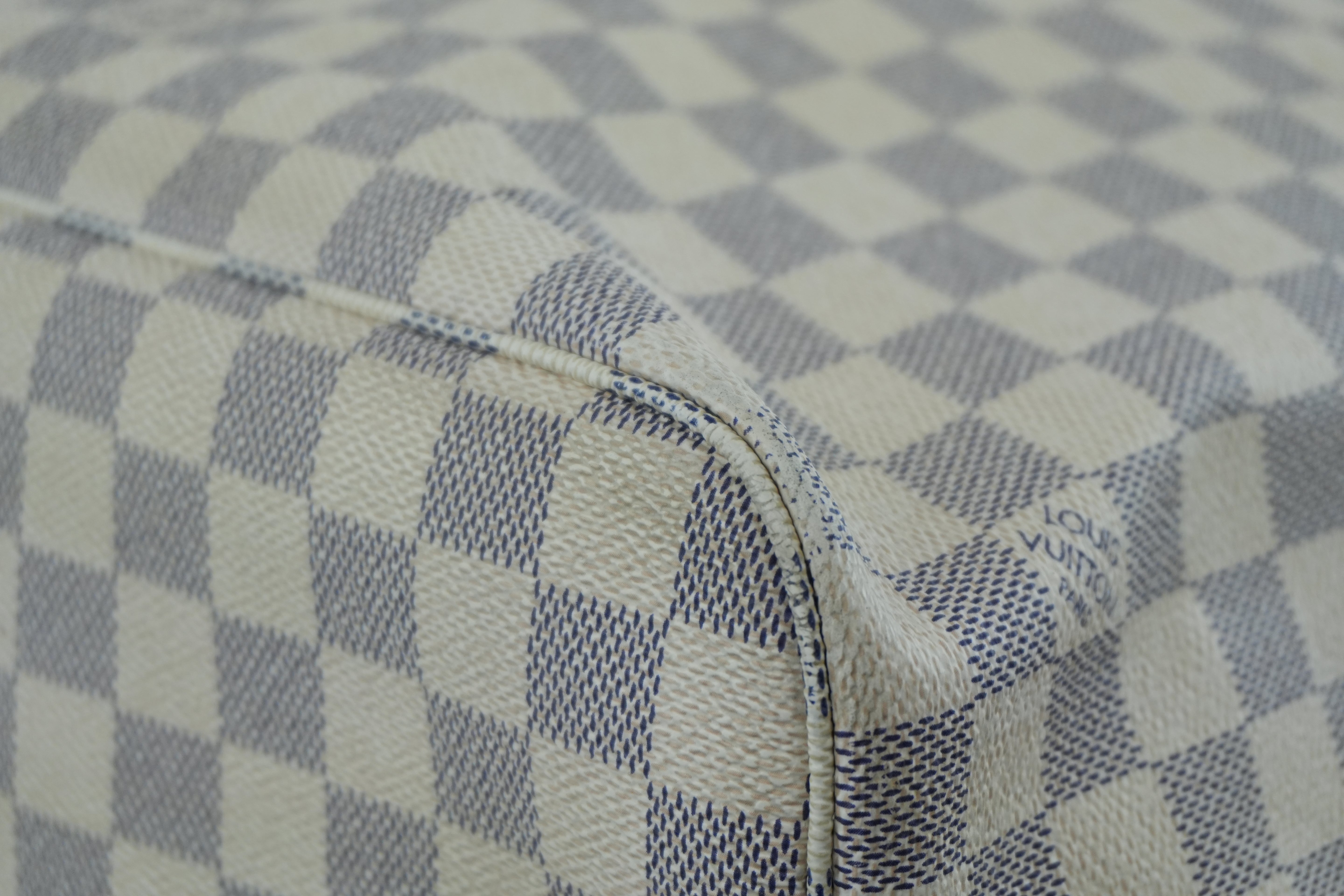 Louis Vuitton Damier Azur Neverfull MM Tote Bag Used