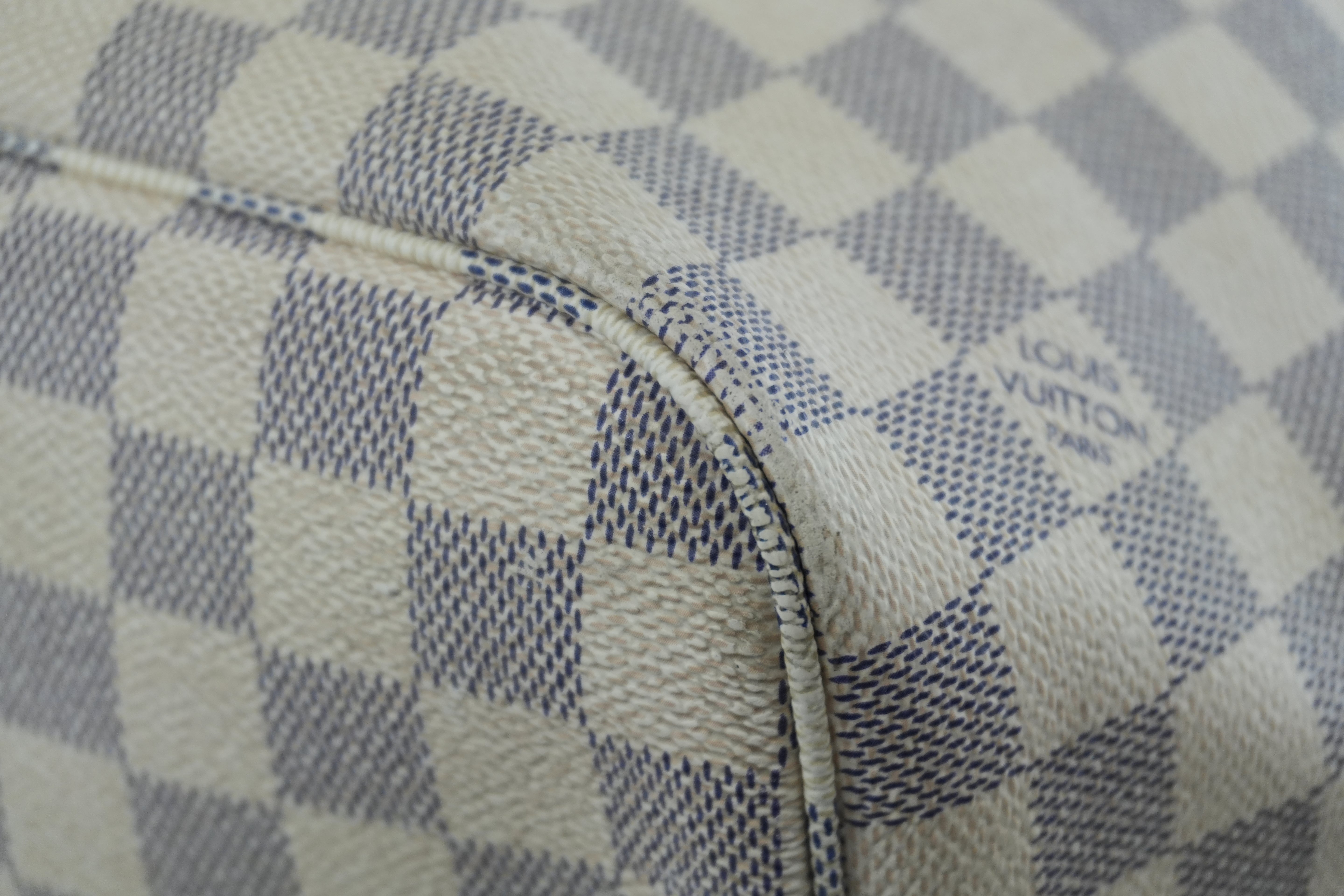 Louis Vuitton Damier Azur Neverfull MM Tote Bag Used