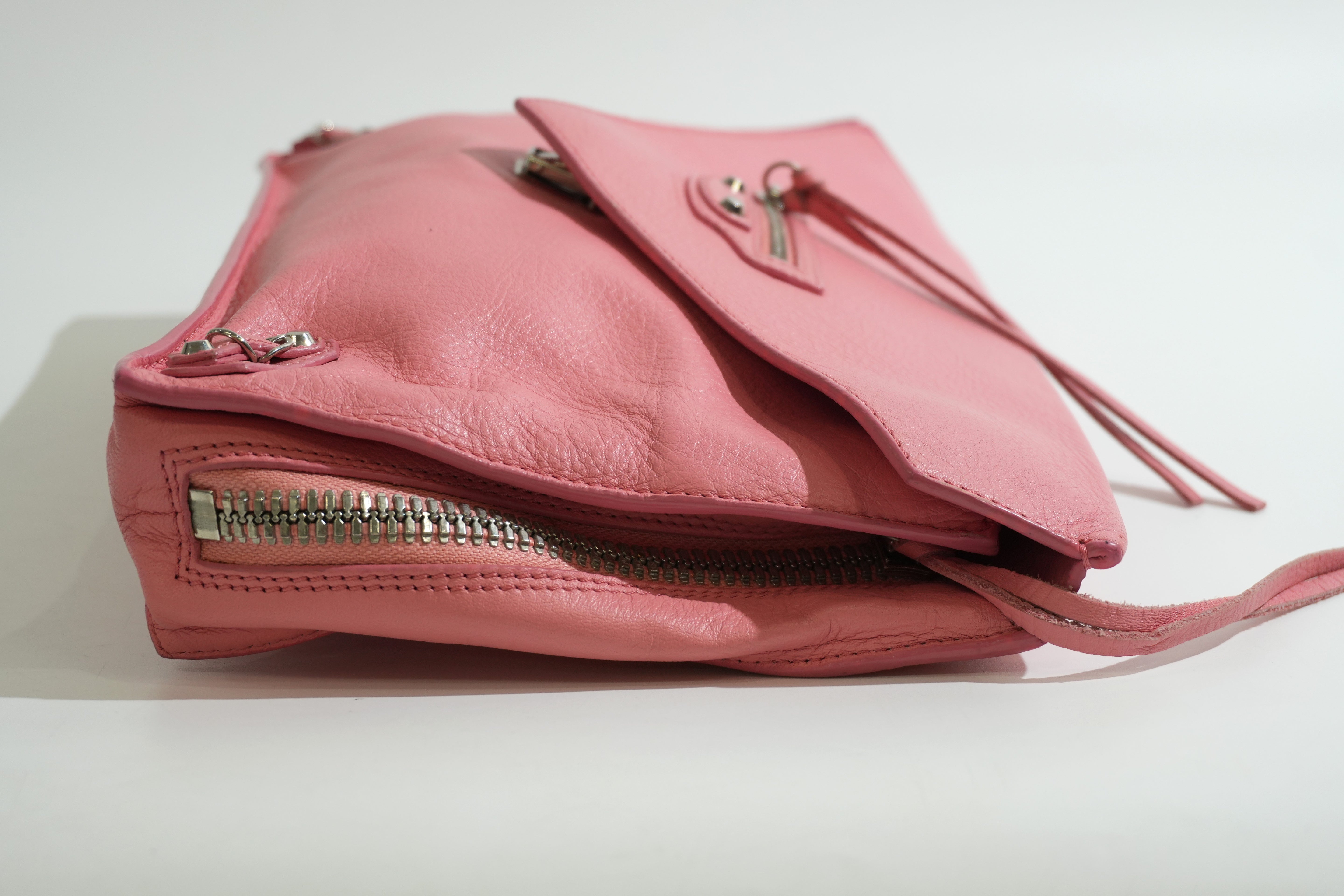 Pre-owned Balenciaga Envelope Style Flap Clutch Bag Pink