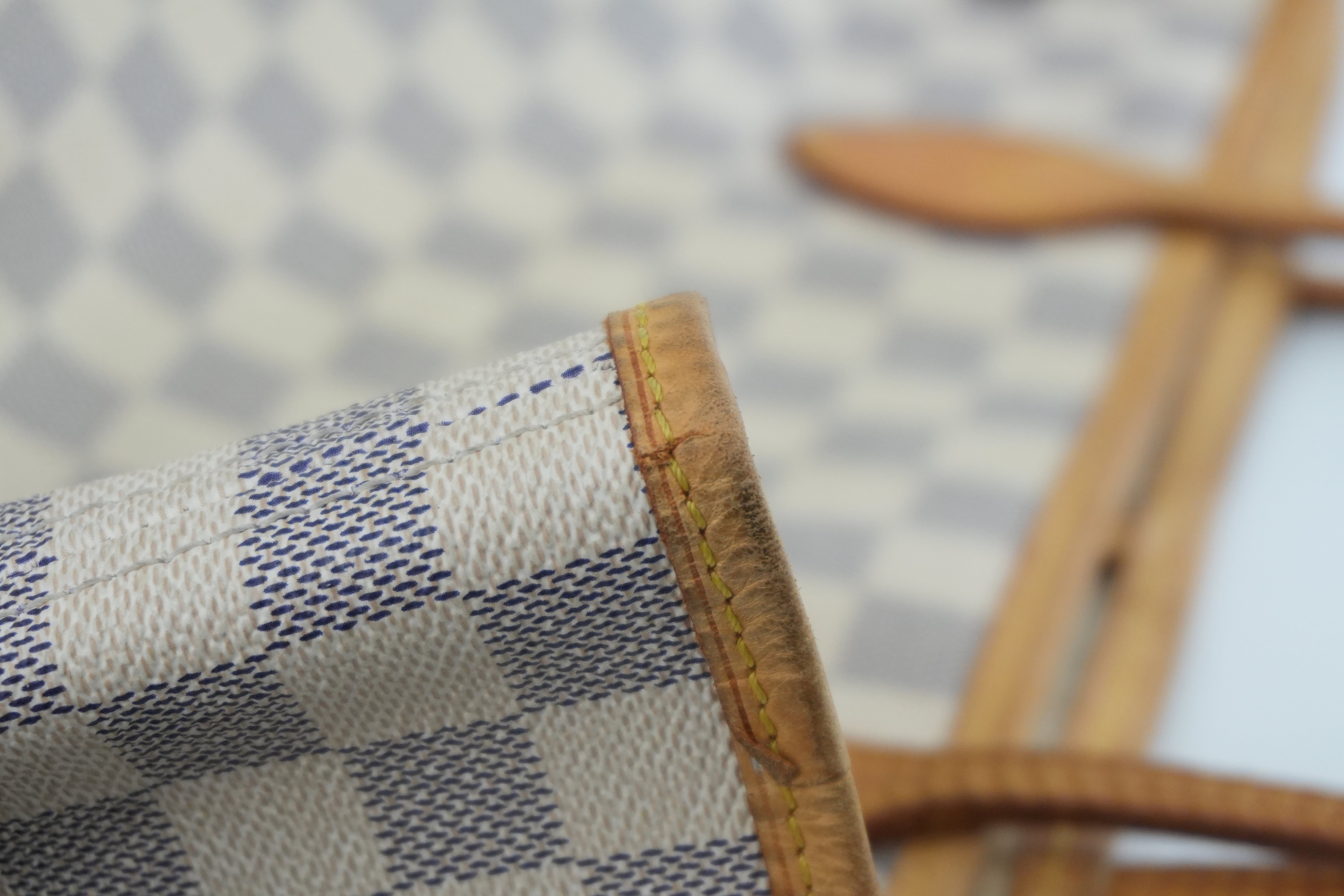 Louis Vuitton Damier Azur Neverfull MM Tote Bag Used