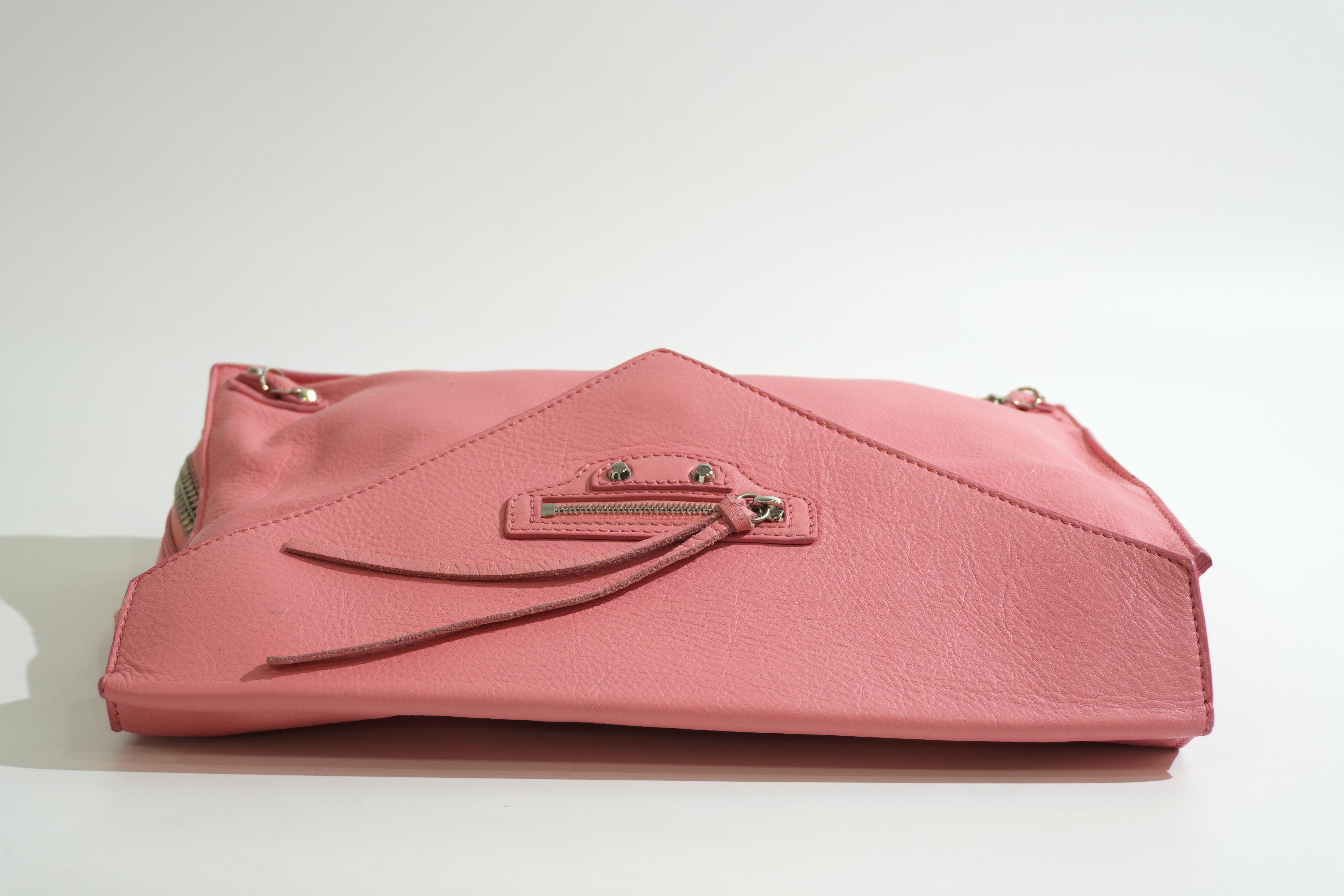 Pre-owned Balenciaga Envelope Style Flap Clutch Bag Pink