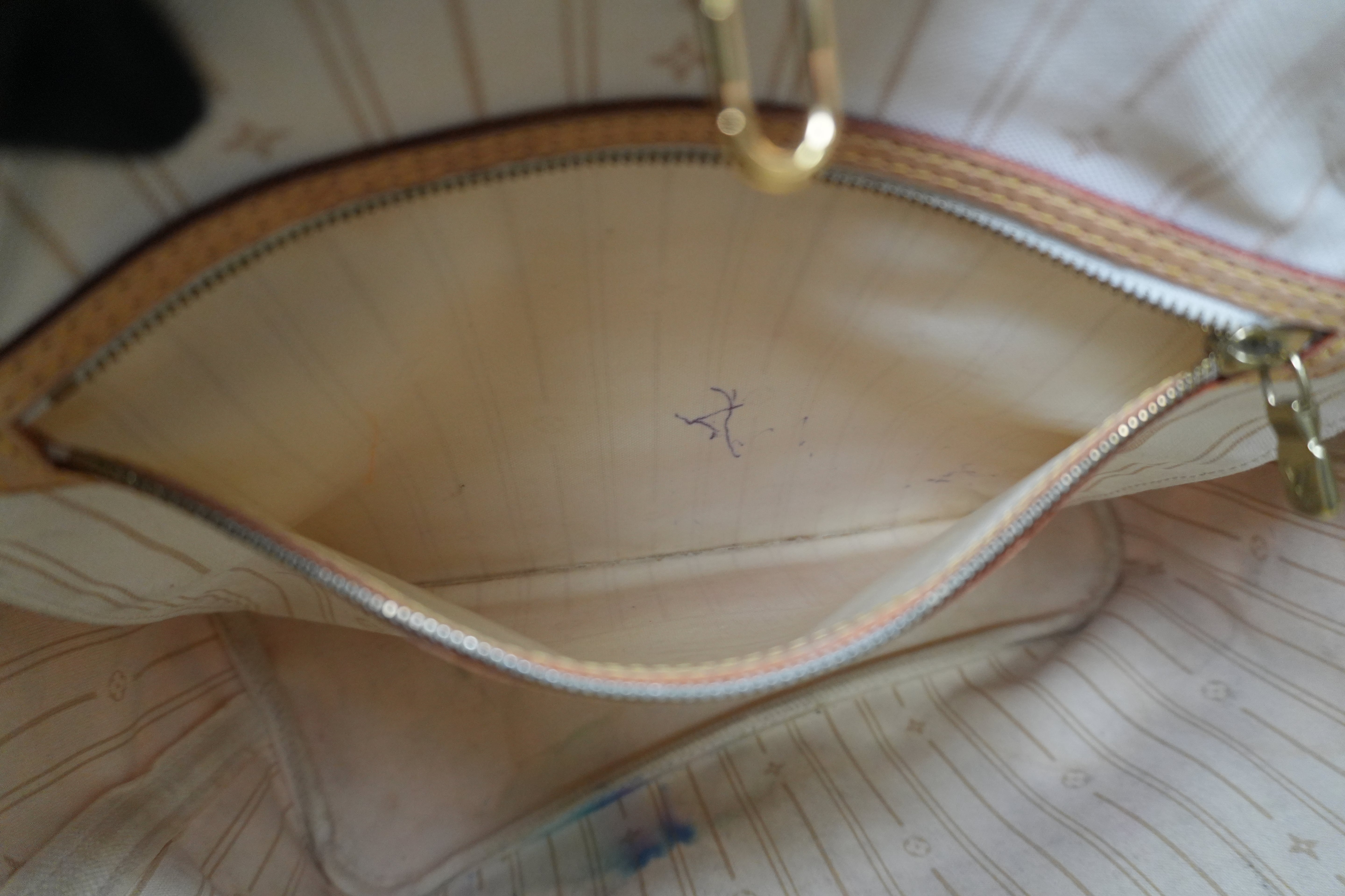 Louis Vuitton Damier Azur Neverfull MM Tote Bag Used