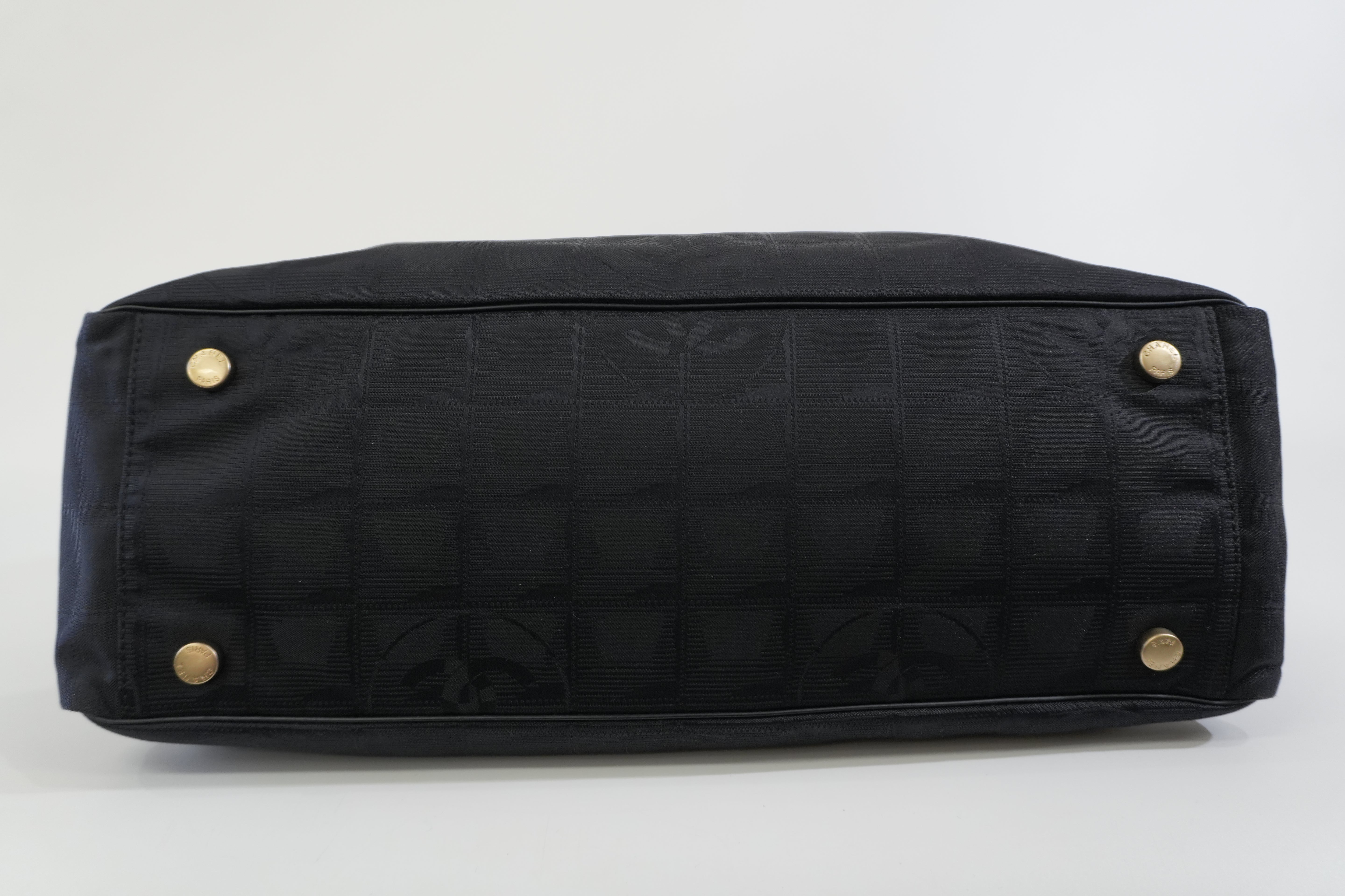 Pre-owned Chanel Nylon Travel Tote Bag Black