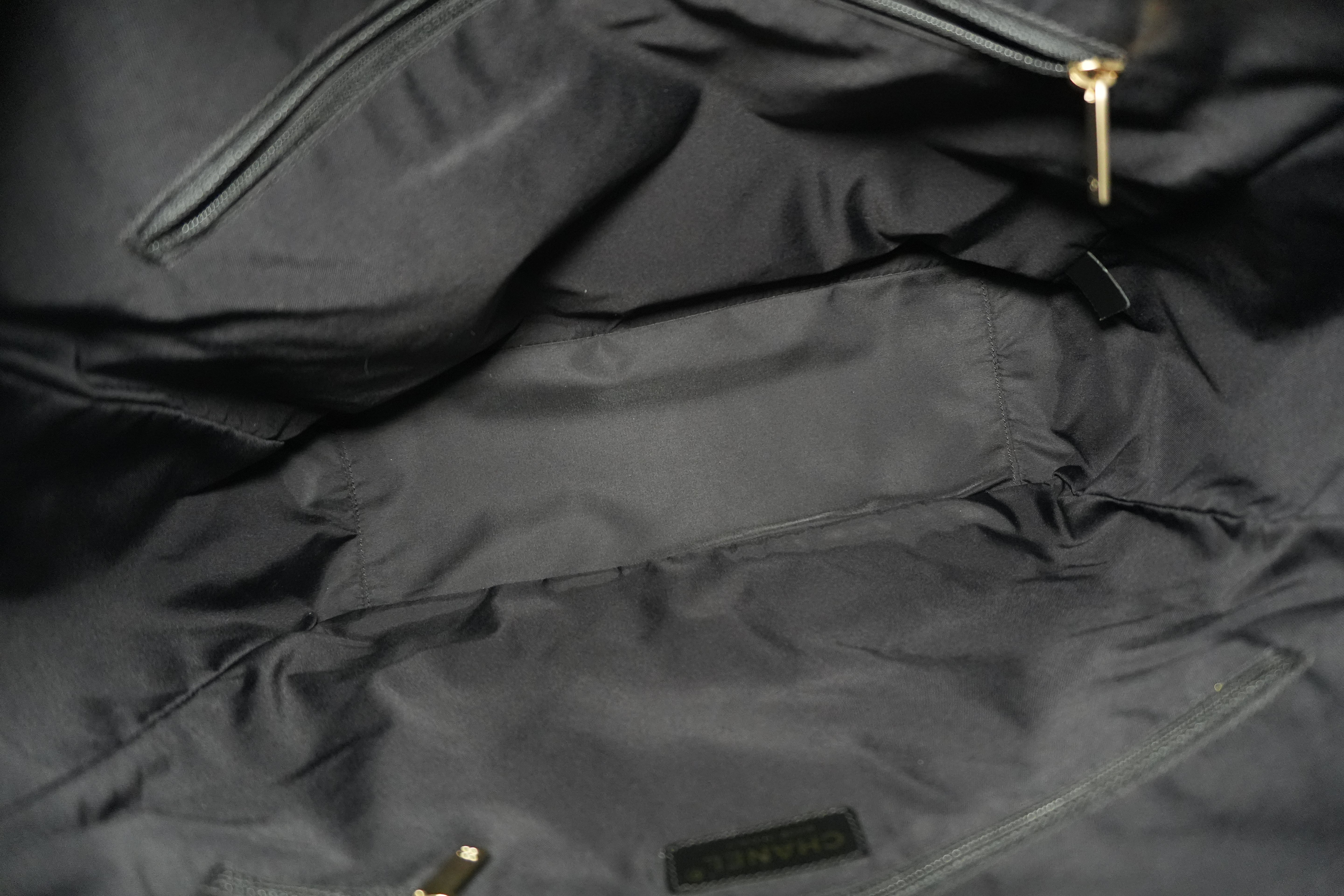 Pre-owned Chanel Nylon Travel Tote Bag Black