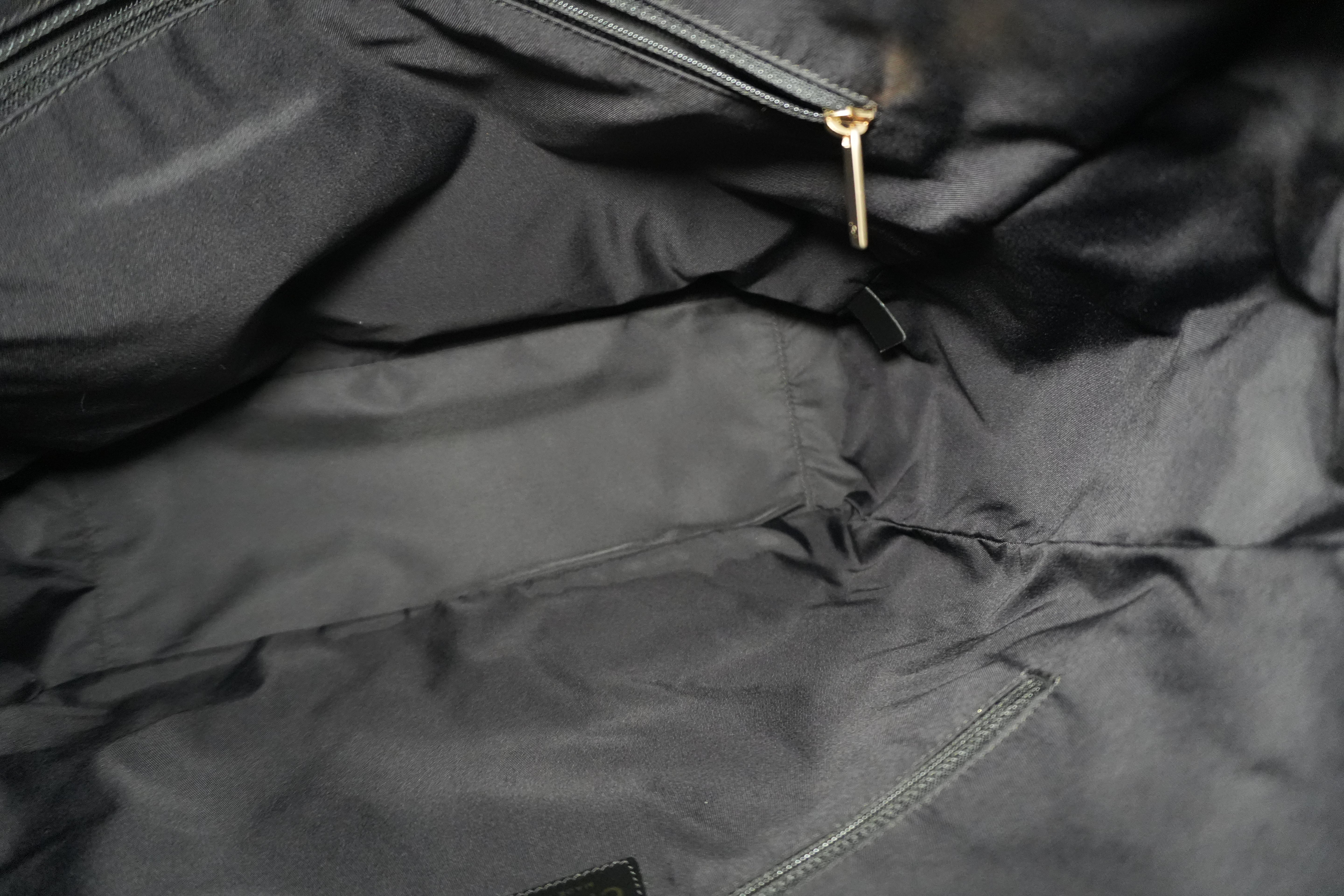 Pre-owned Chanel Nylon Travel Tote Bag Black