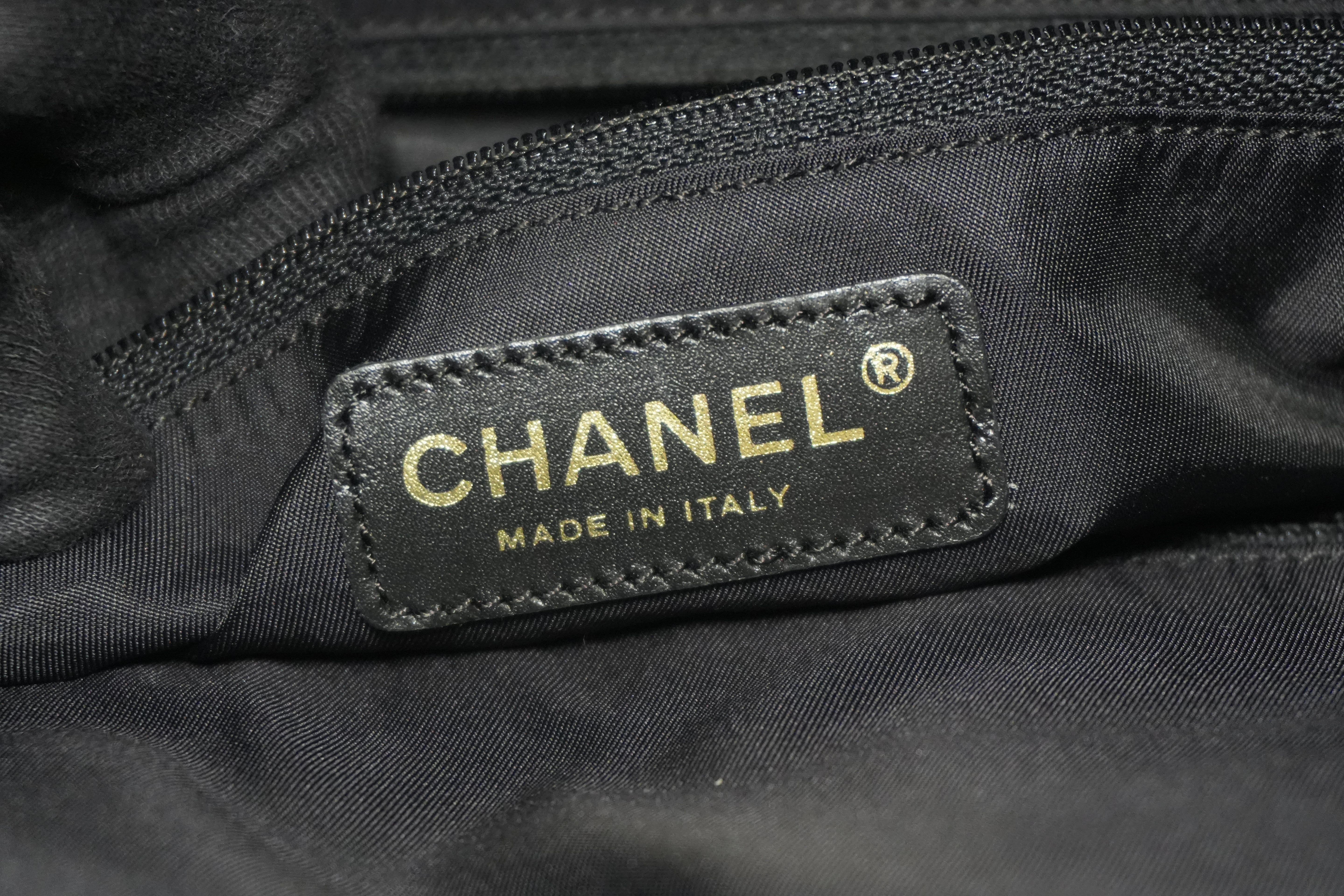 Pre-owned Chanel Nylon Travel Tote Bag Black