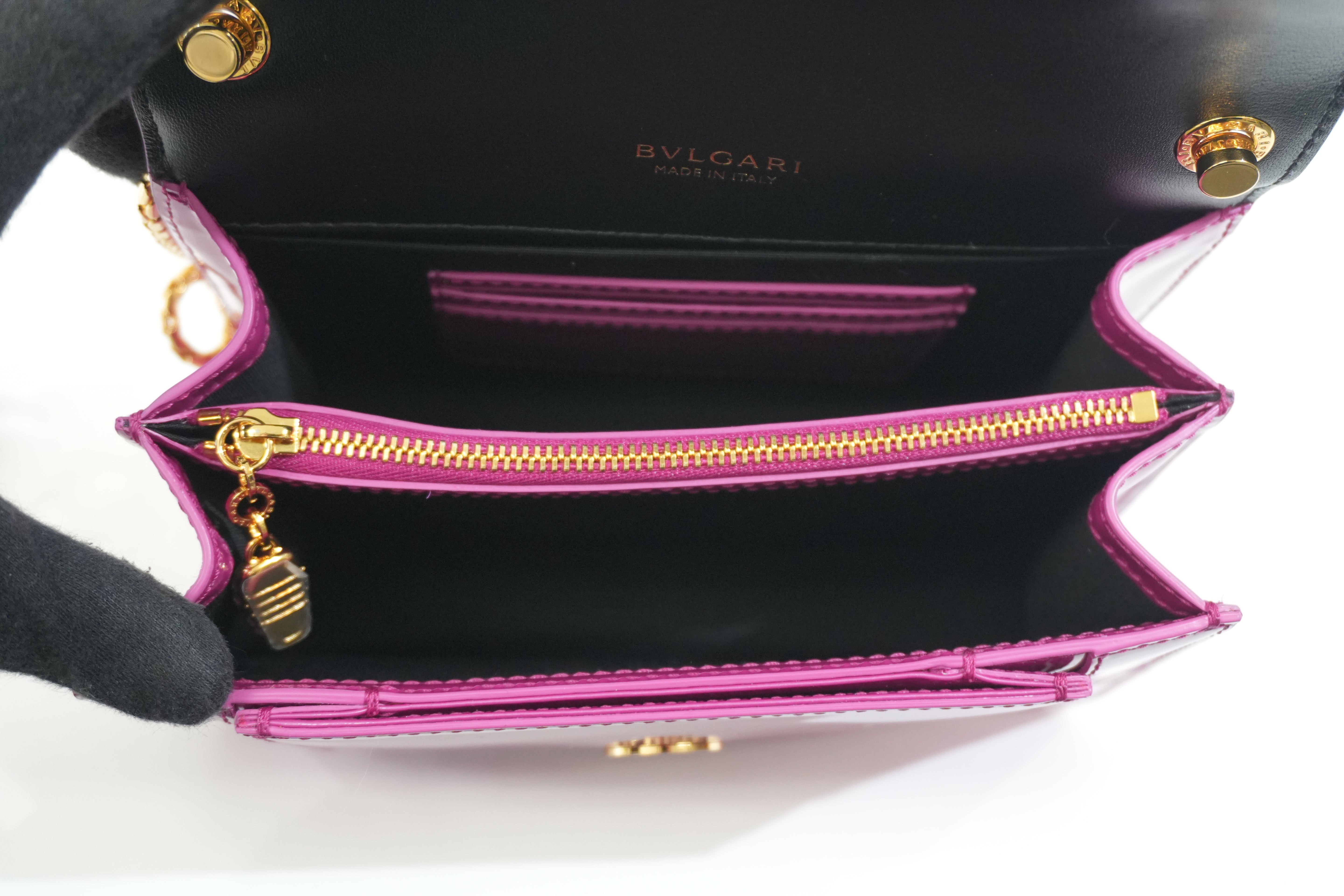 Pre-owned Bulgari Patent Serpenti Two Way Shoulder Bag Pink