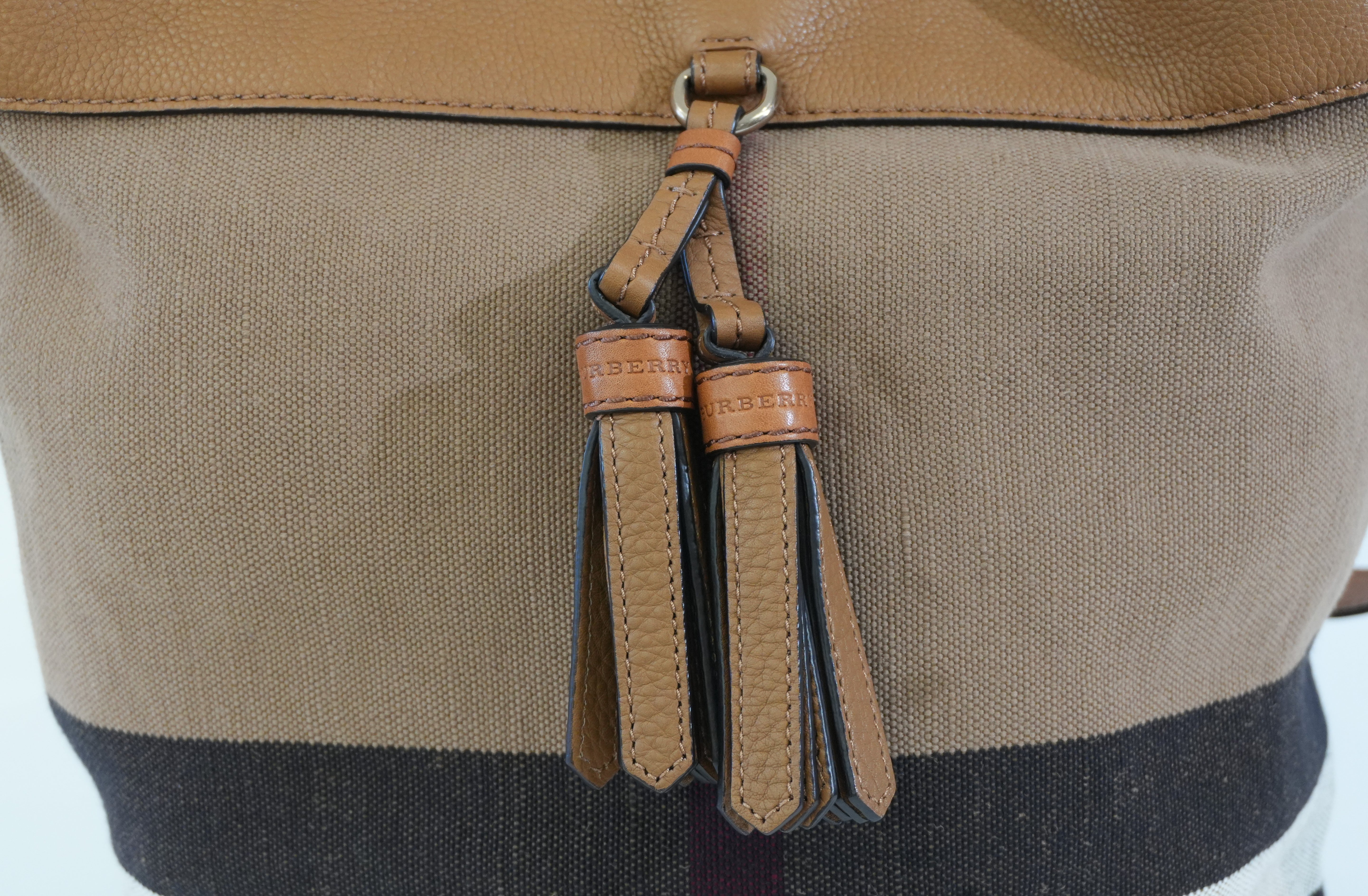 Pre-owned Burberry Two Way Ashby Bucket Shoulder Bag Brown