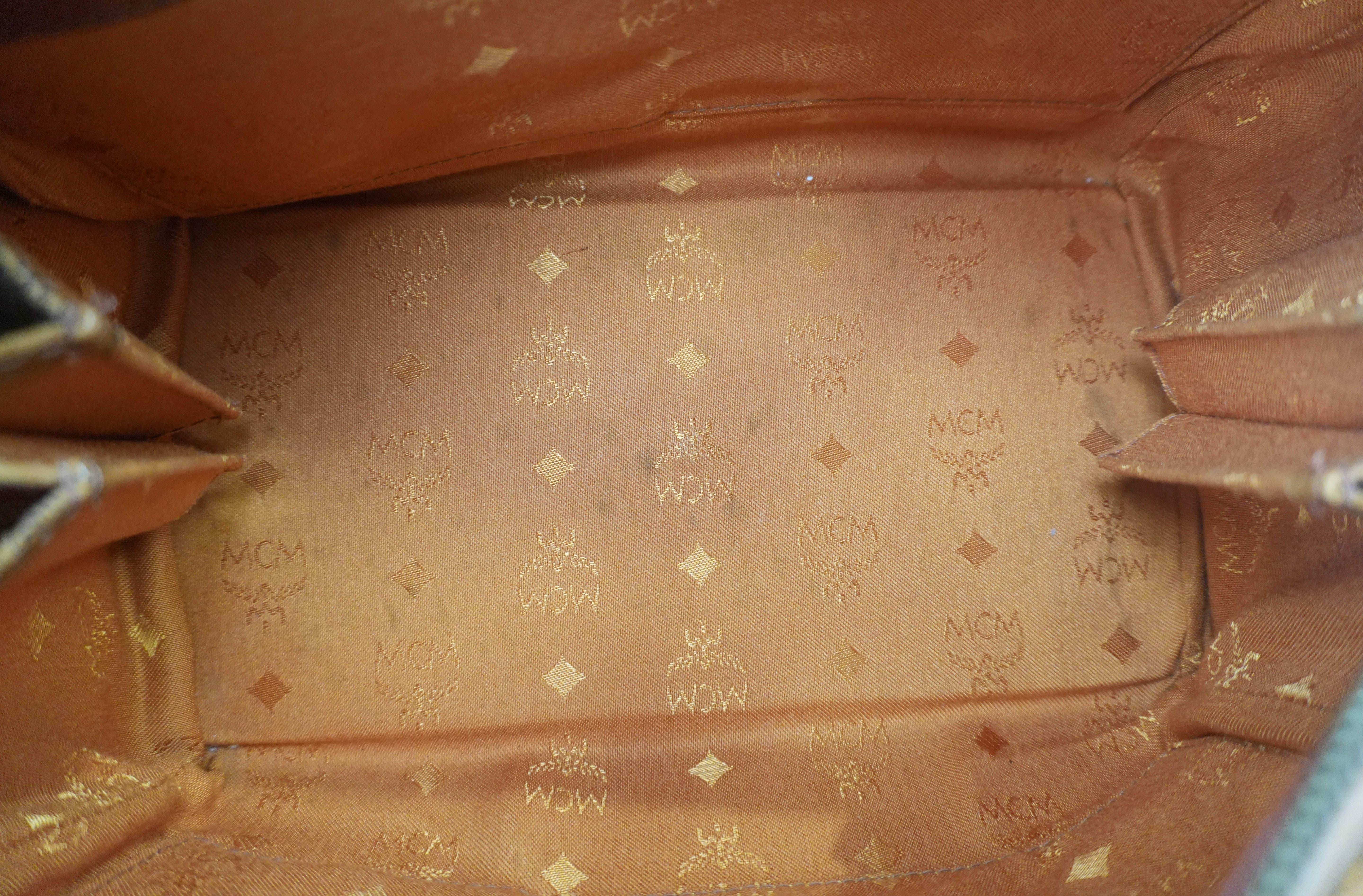 MCM Small Boston Bag Cognac Used