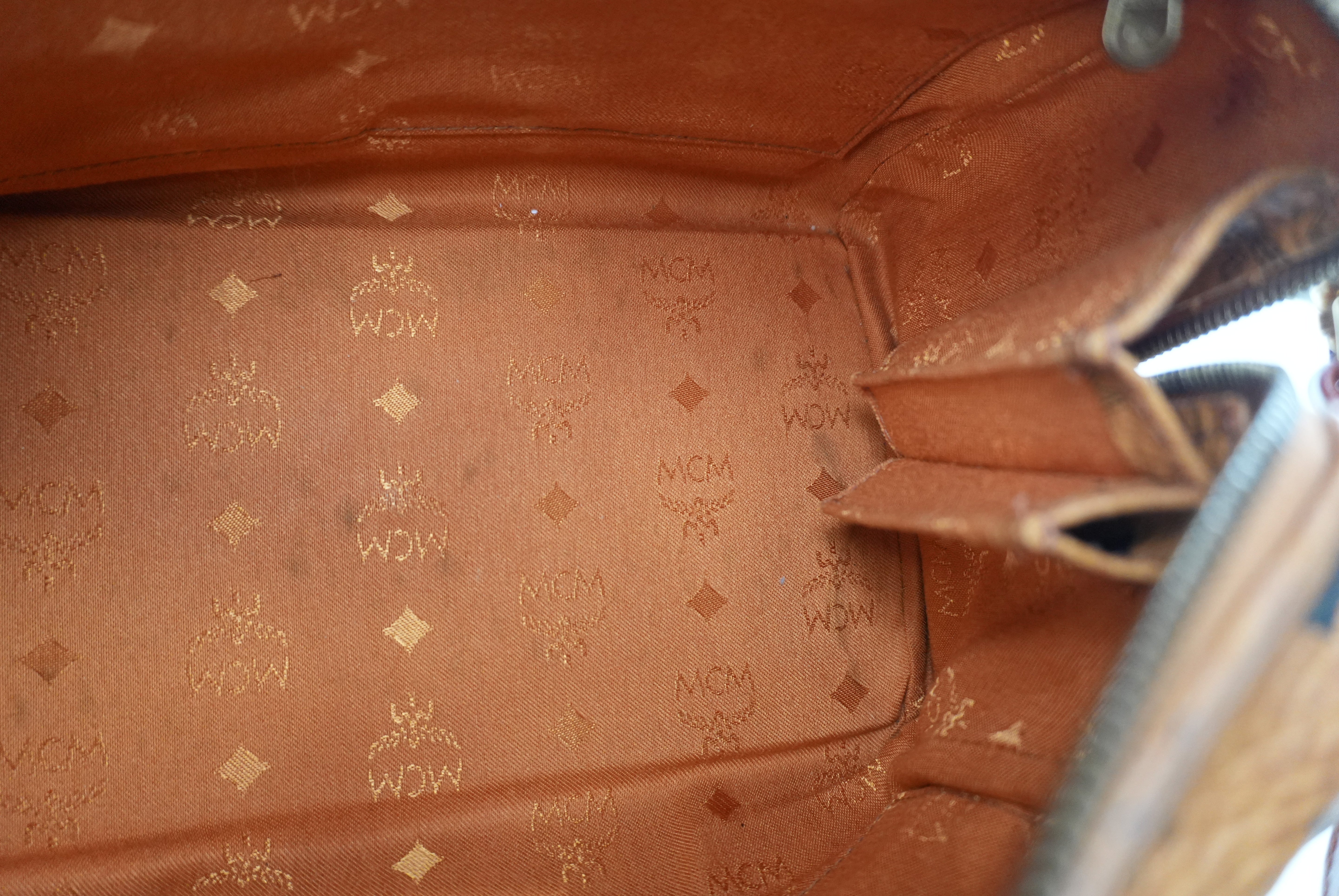 MCM Small Boston Bag Cognac Used