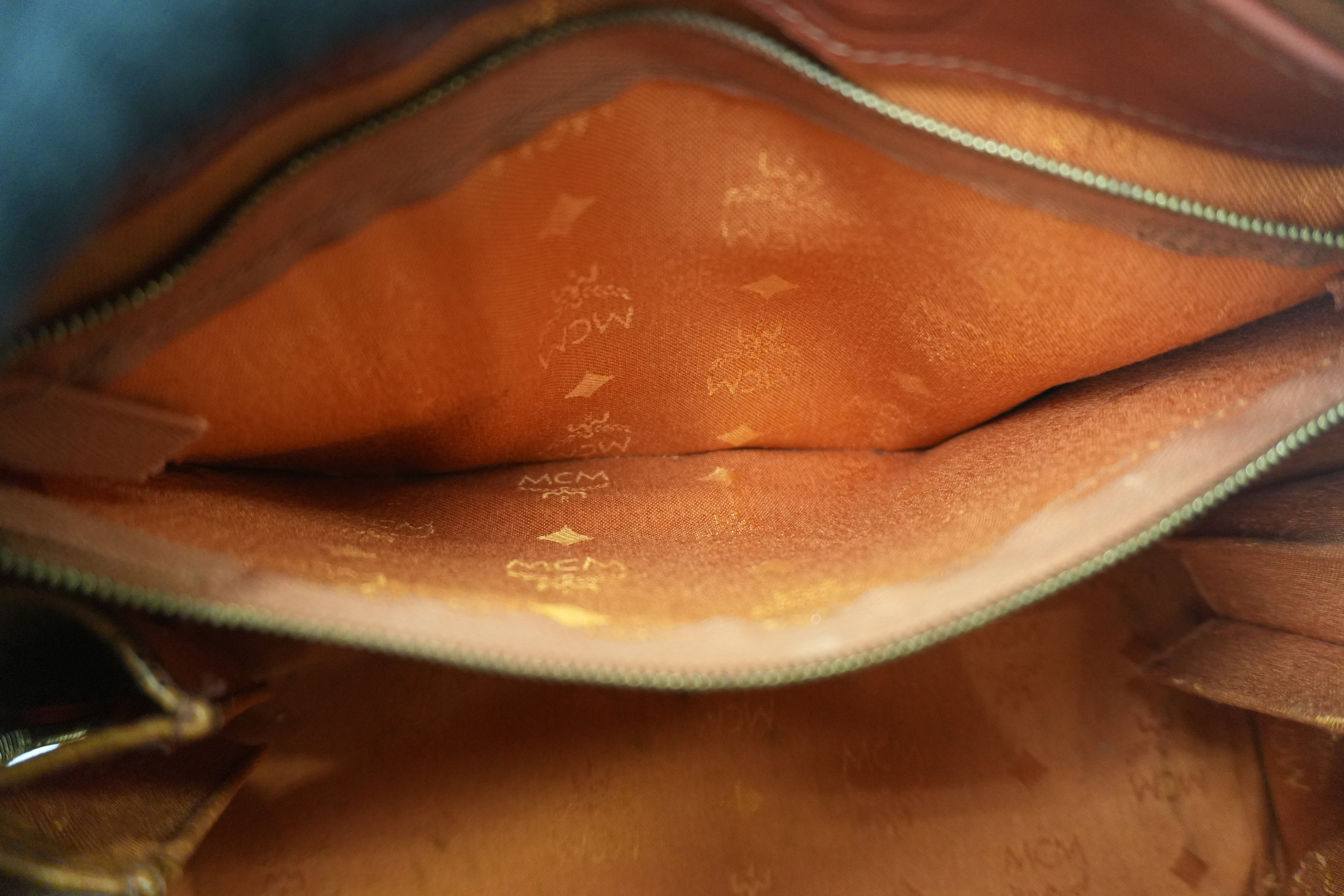 MCM Small Boston Bag Cognac Used