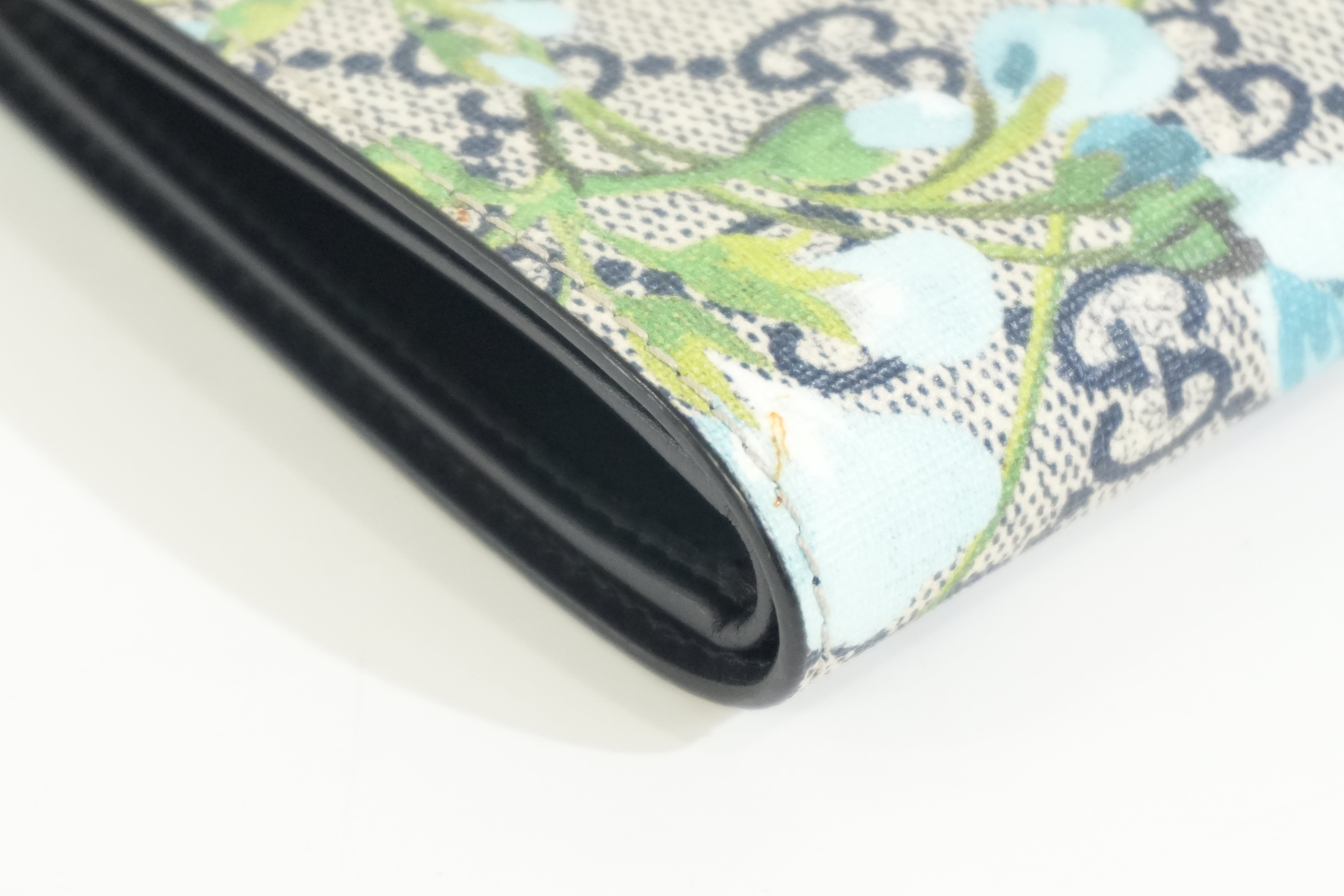 Pre-owned Gucci Blooms Bilfold Wallet Blue