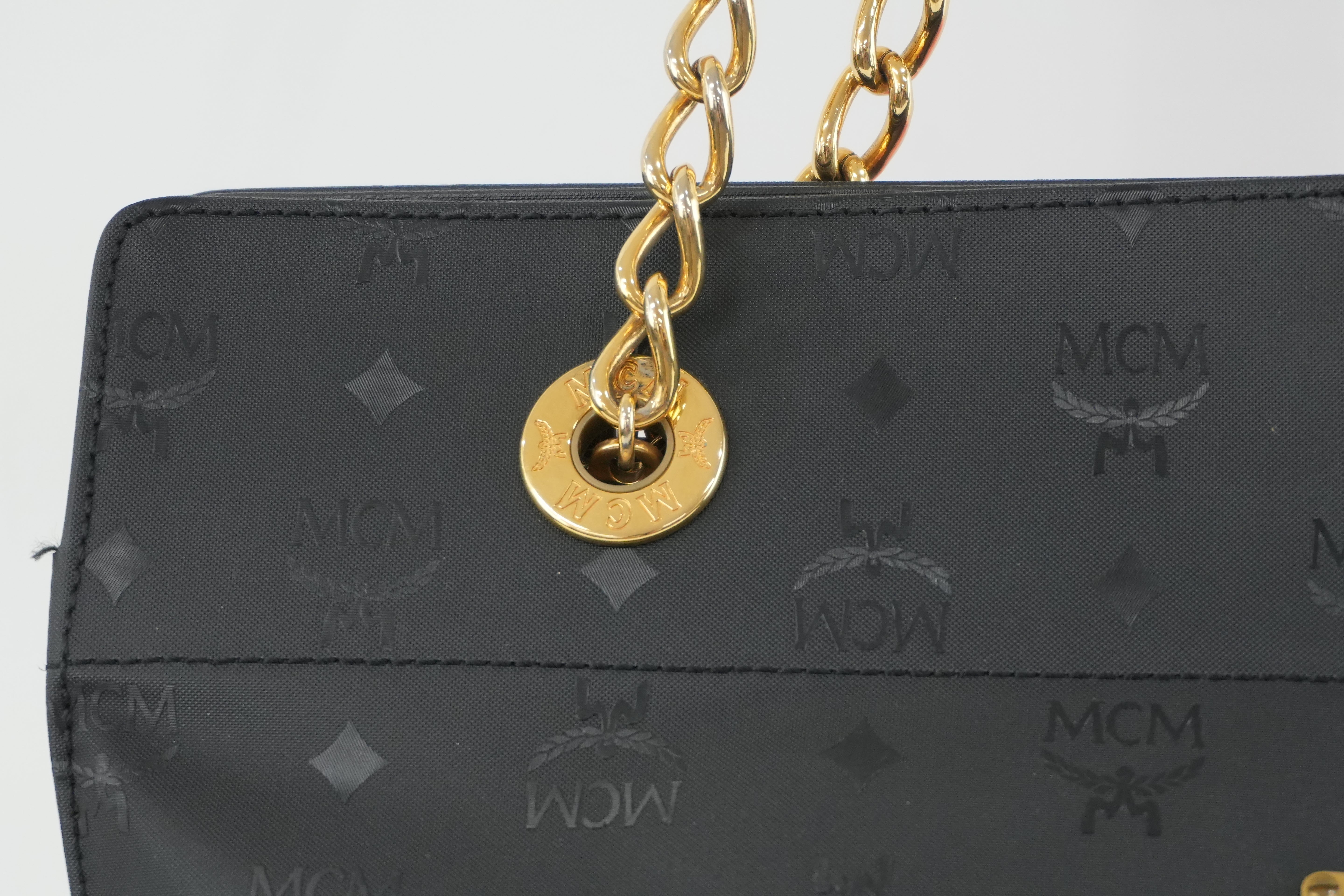 MCM Tote Bag Black Used