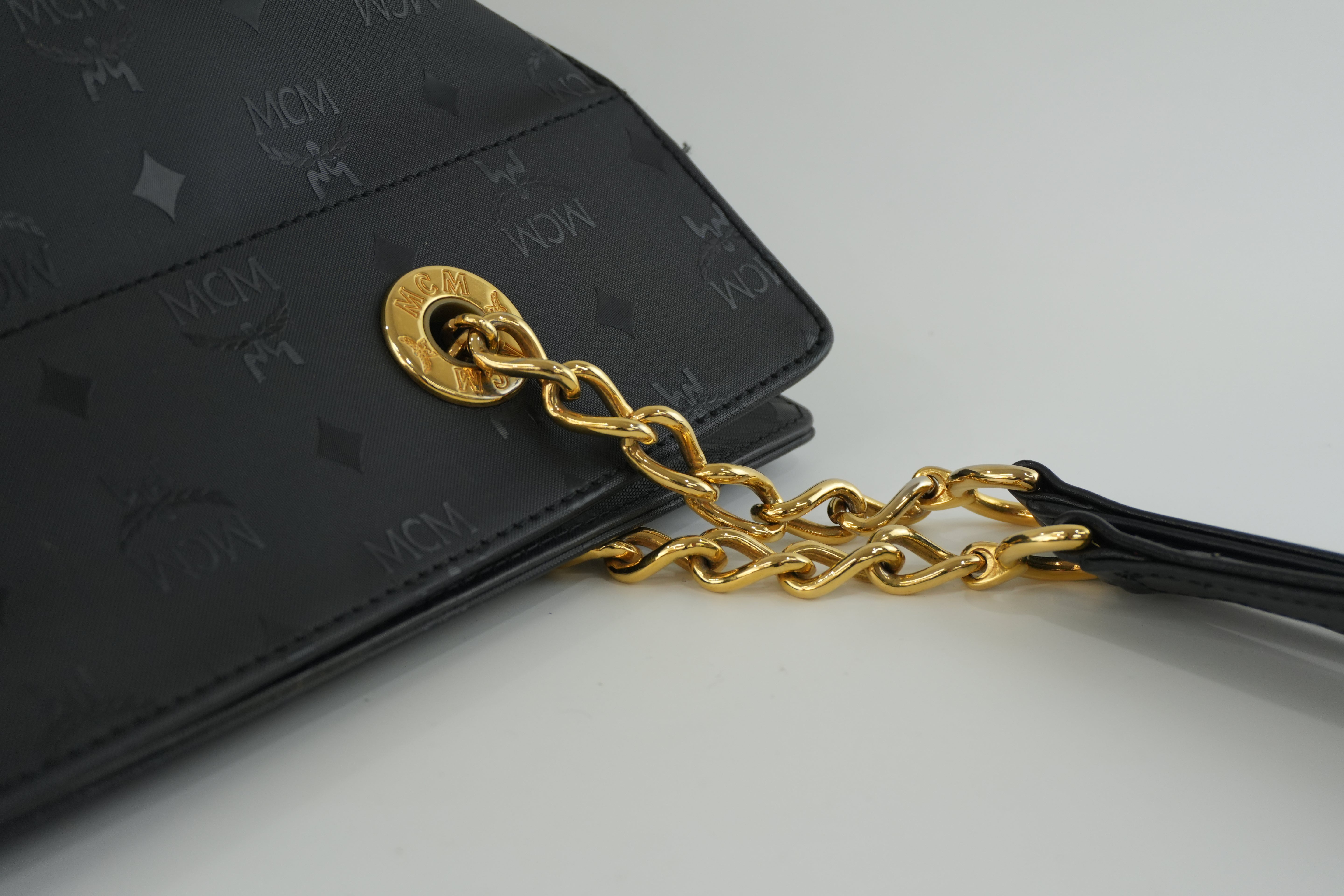 MCM Tote Bag Black Used