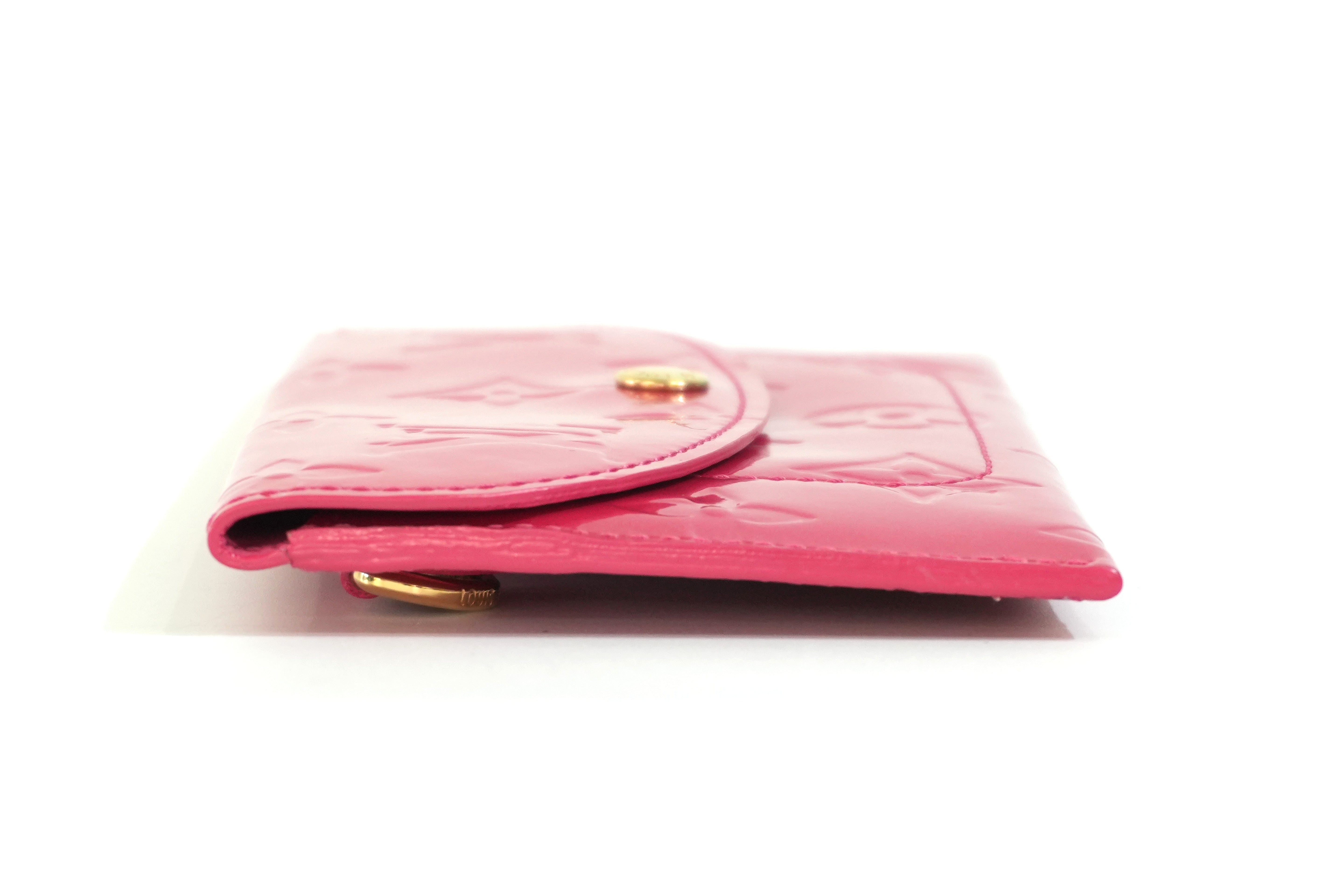 Pre-owned Louis Vuitton Vernis Envelope Plate Wallet Pink