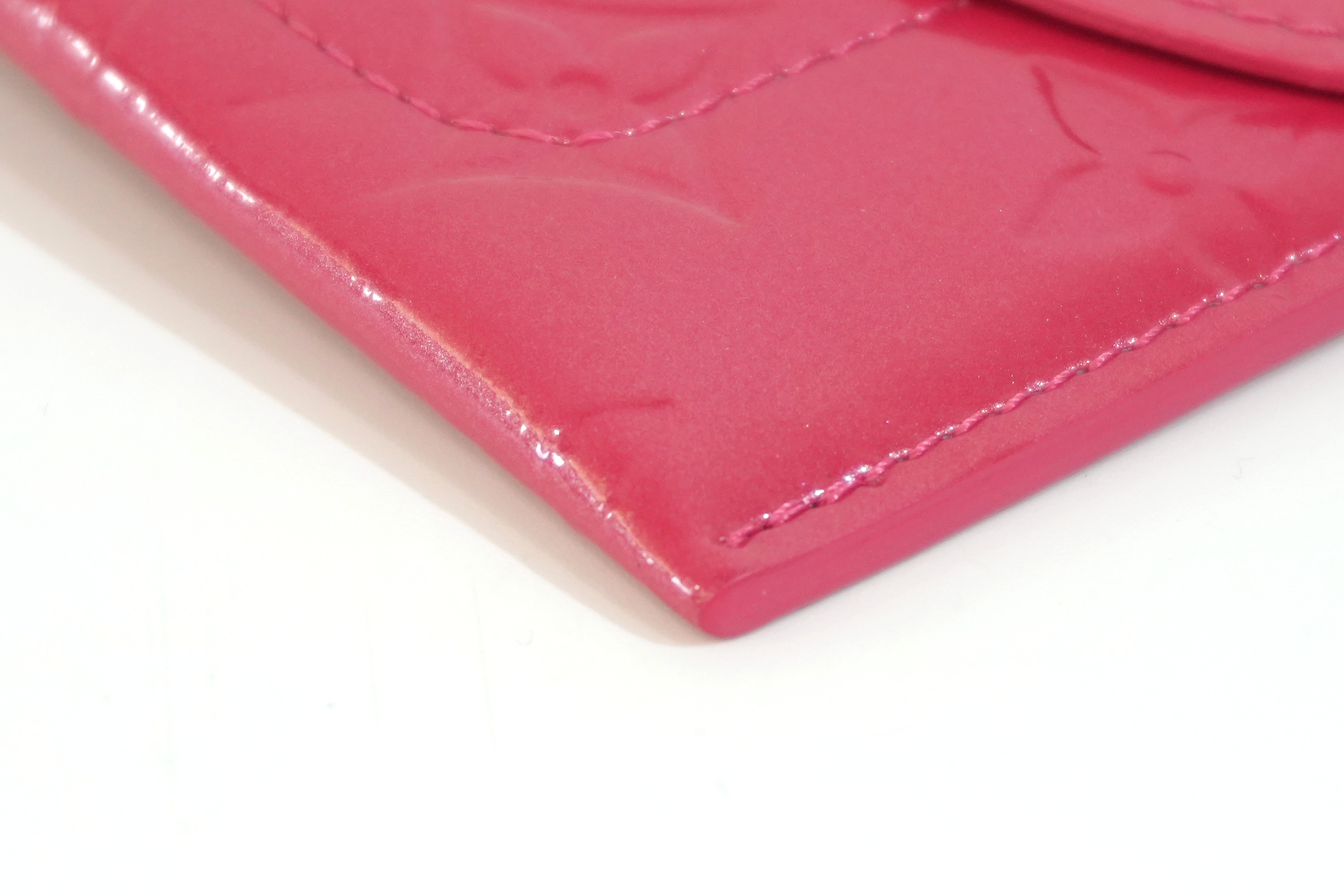 Pre-owned Louis Vuitton Vernis Envelope Plate Wallet Pink