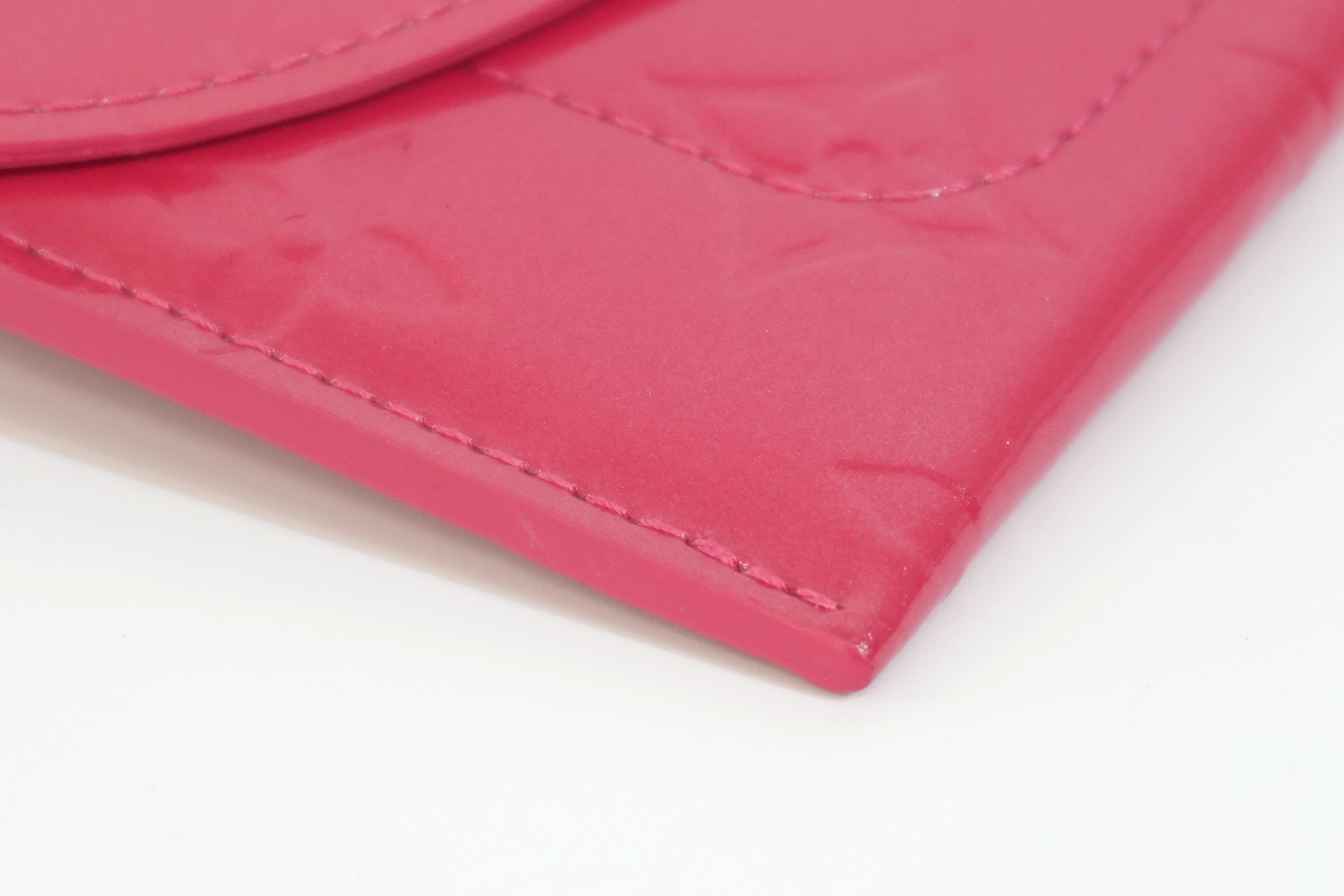 Pre-owned Louis Vuitton Vernis Envelope Plate Wallet Pink