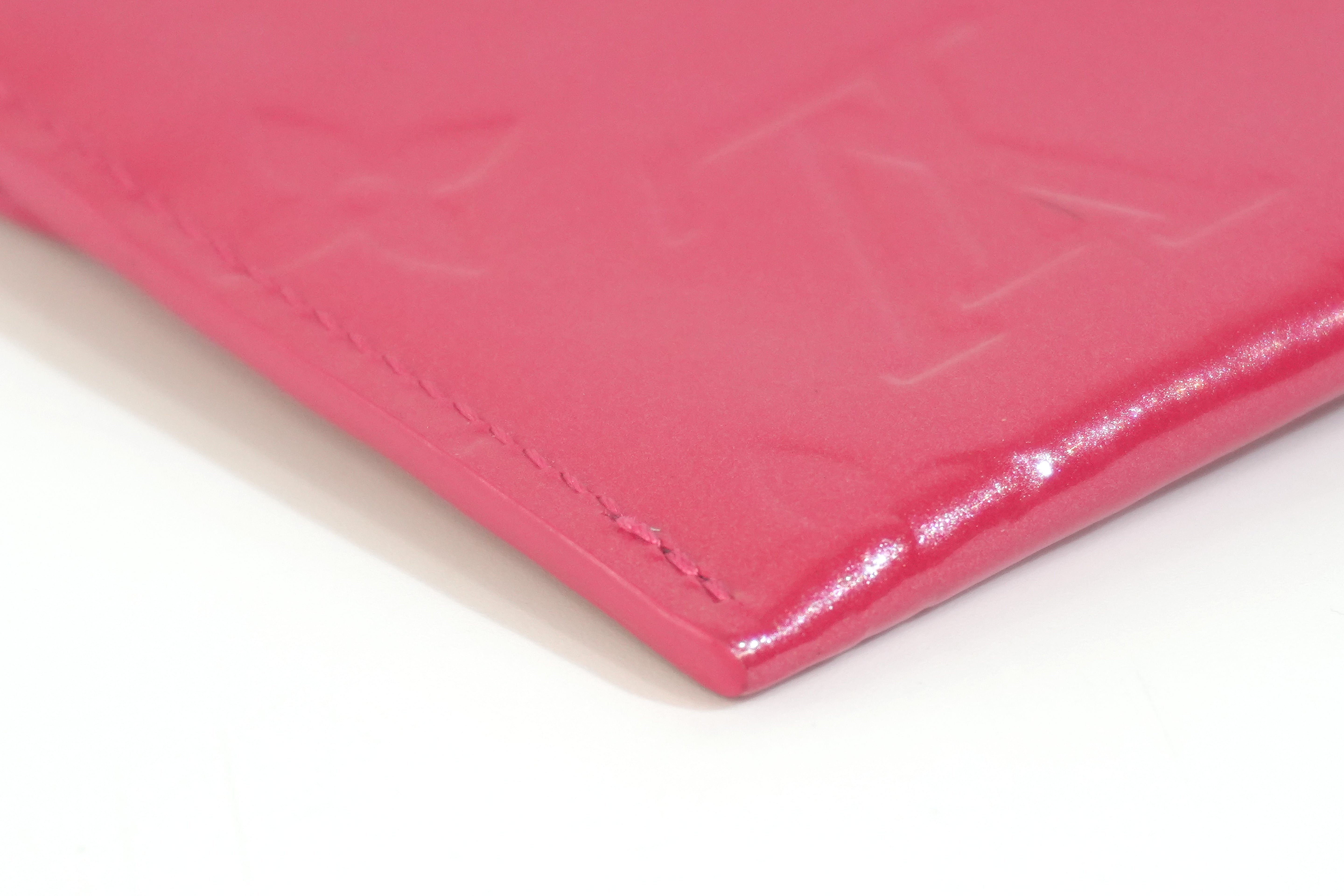 Pre-owned Louis Vuitton Vernis Envelope Plate Wallet Pink