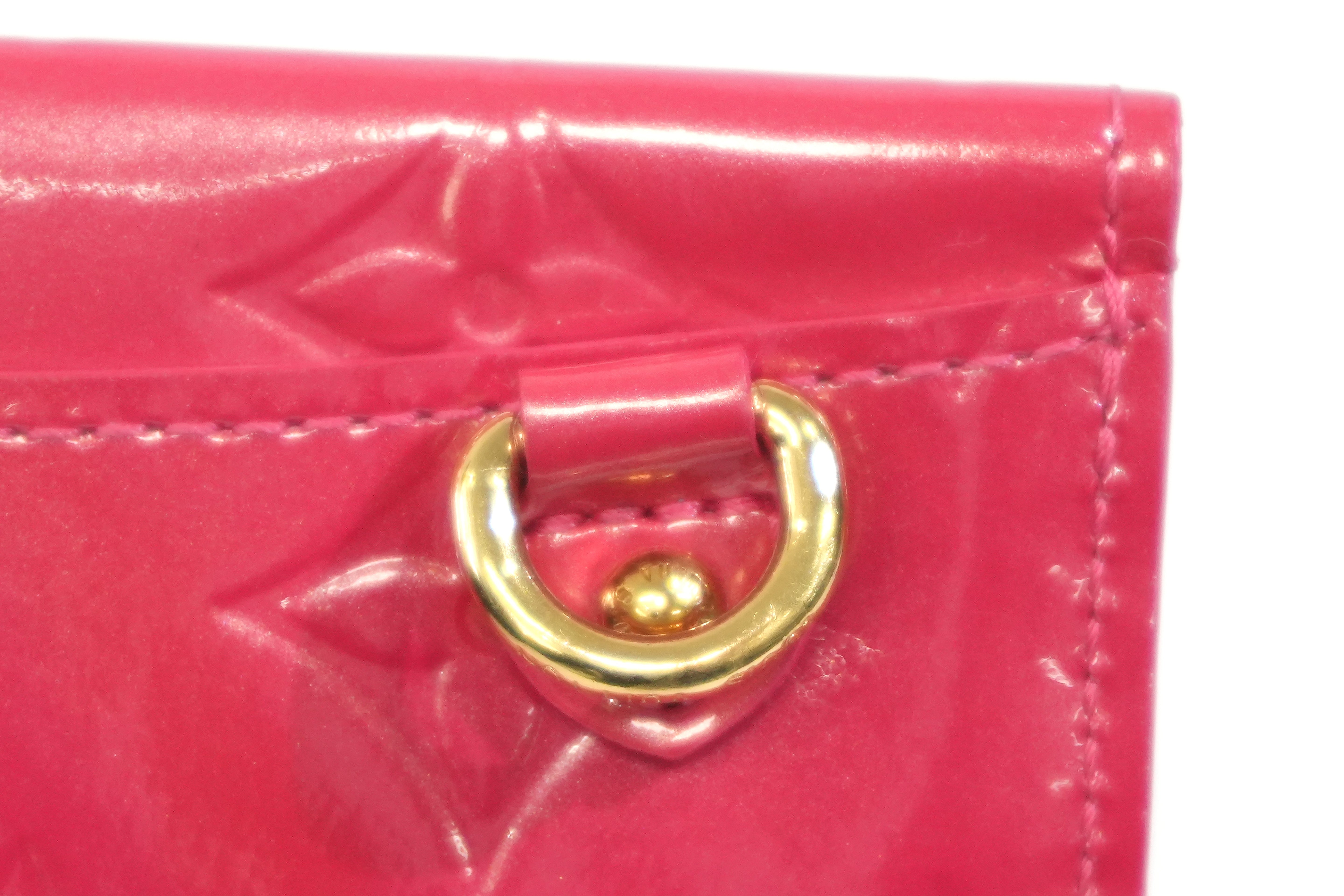 Pre-owned Louis Vuitton Vernis Envelope Plate Wallet Pink
