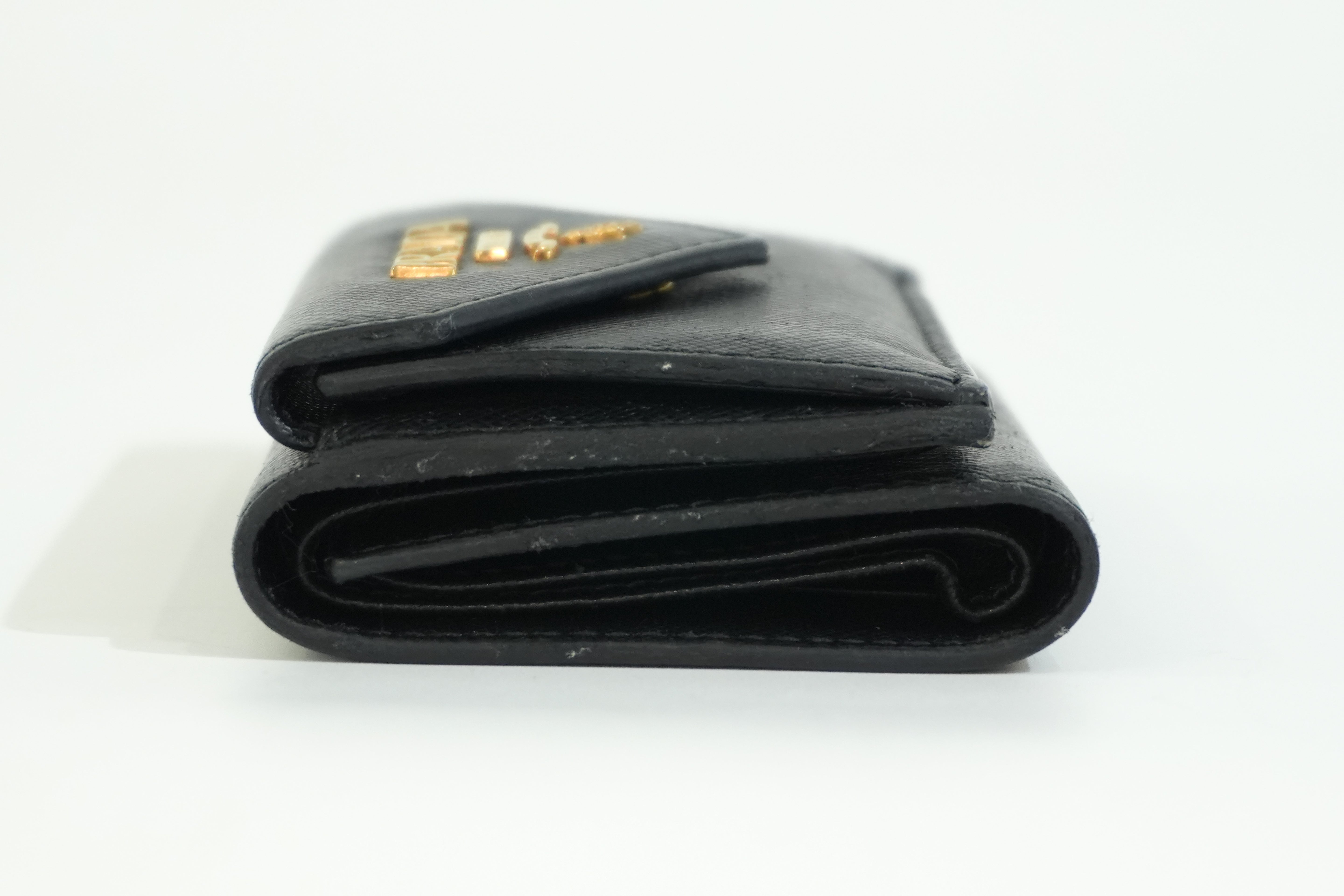 Pre-owned Prada Compact Wallet Black