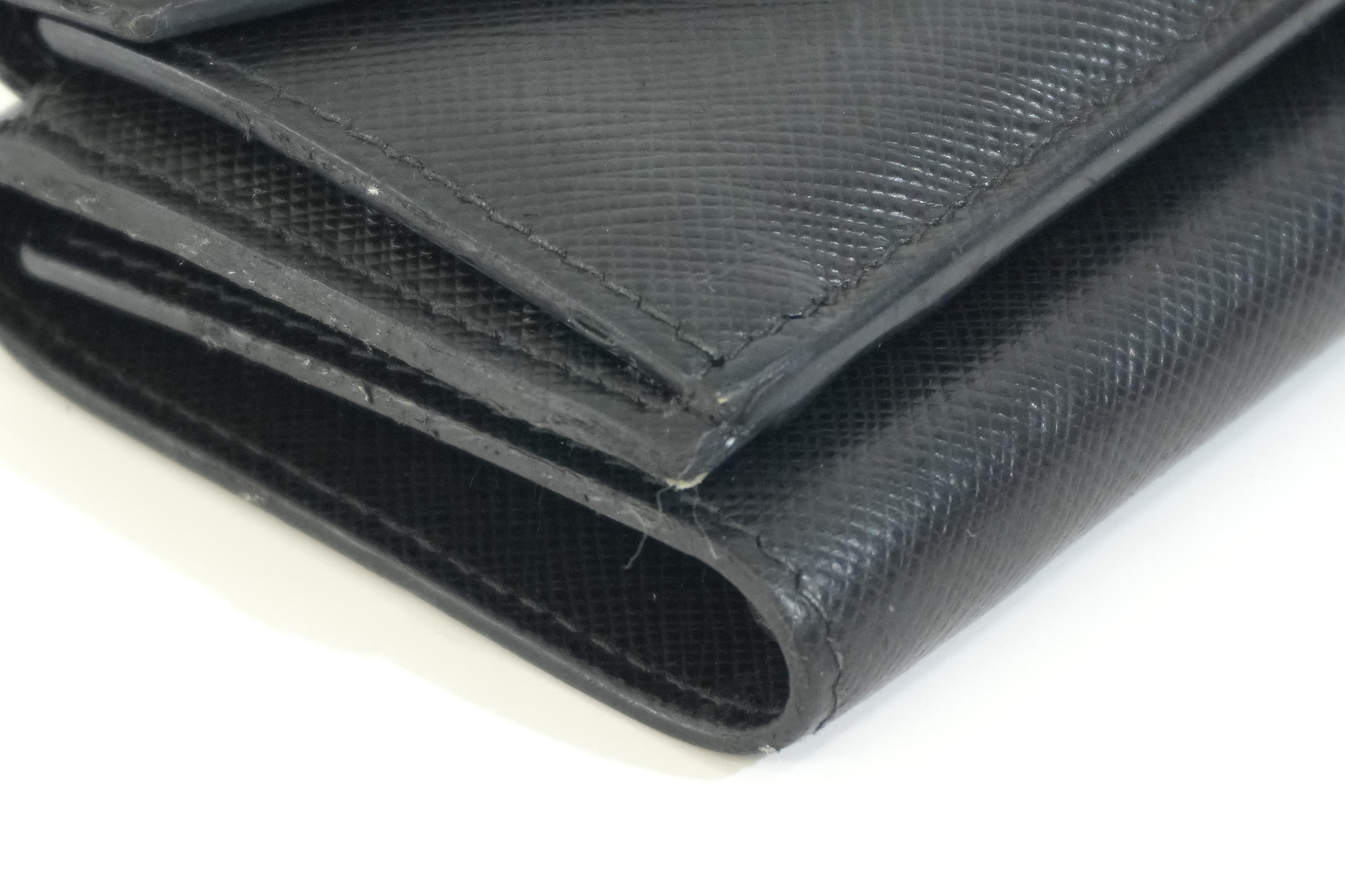 Pre-owned Prada Compact Wallet Black