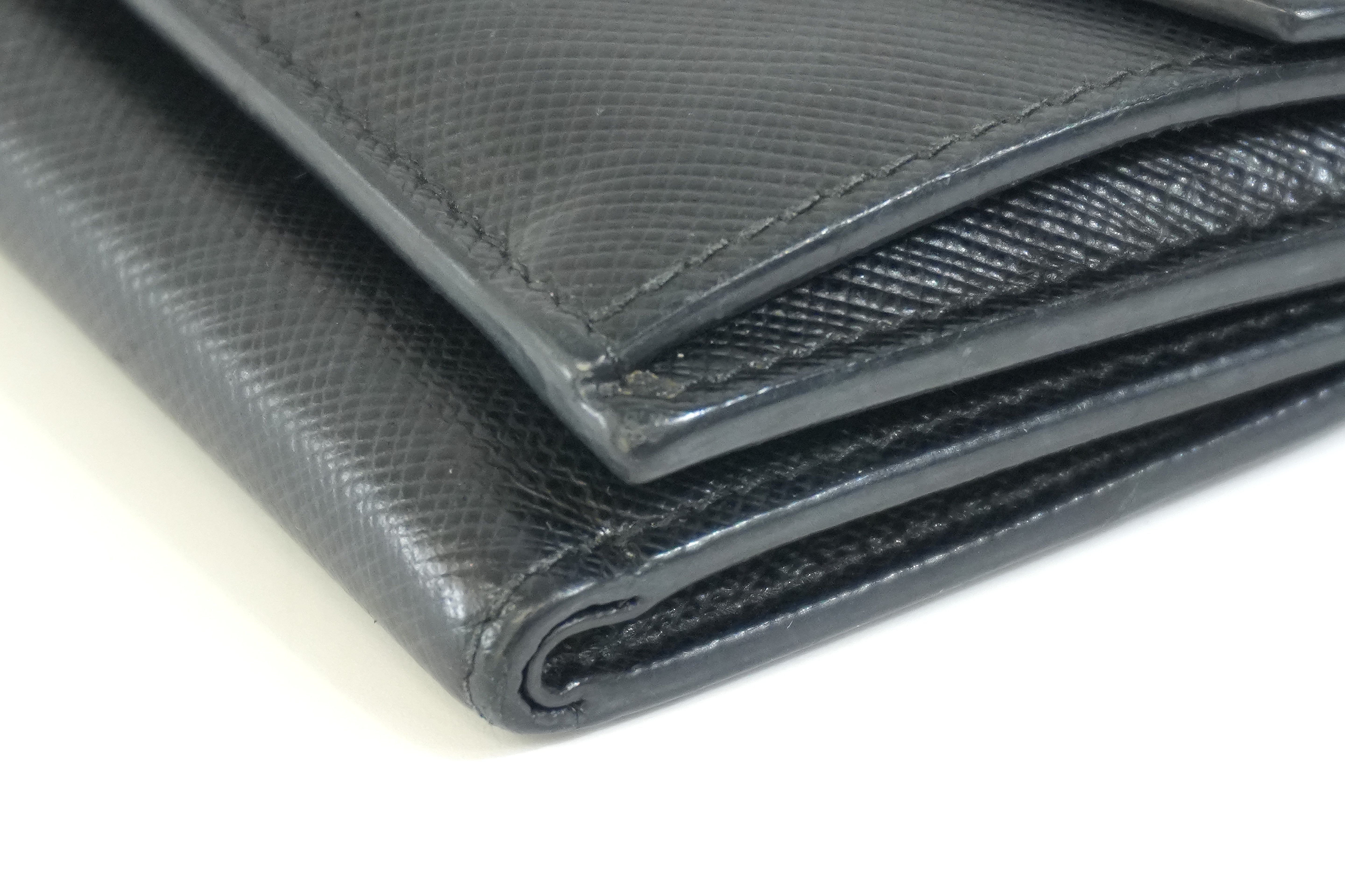 Pre-owned Prada Compact Wallet Black