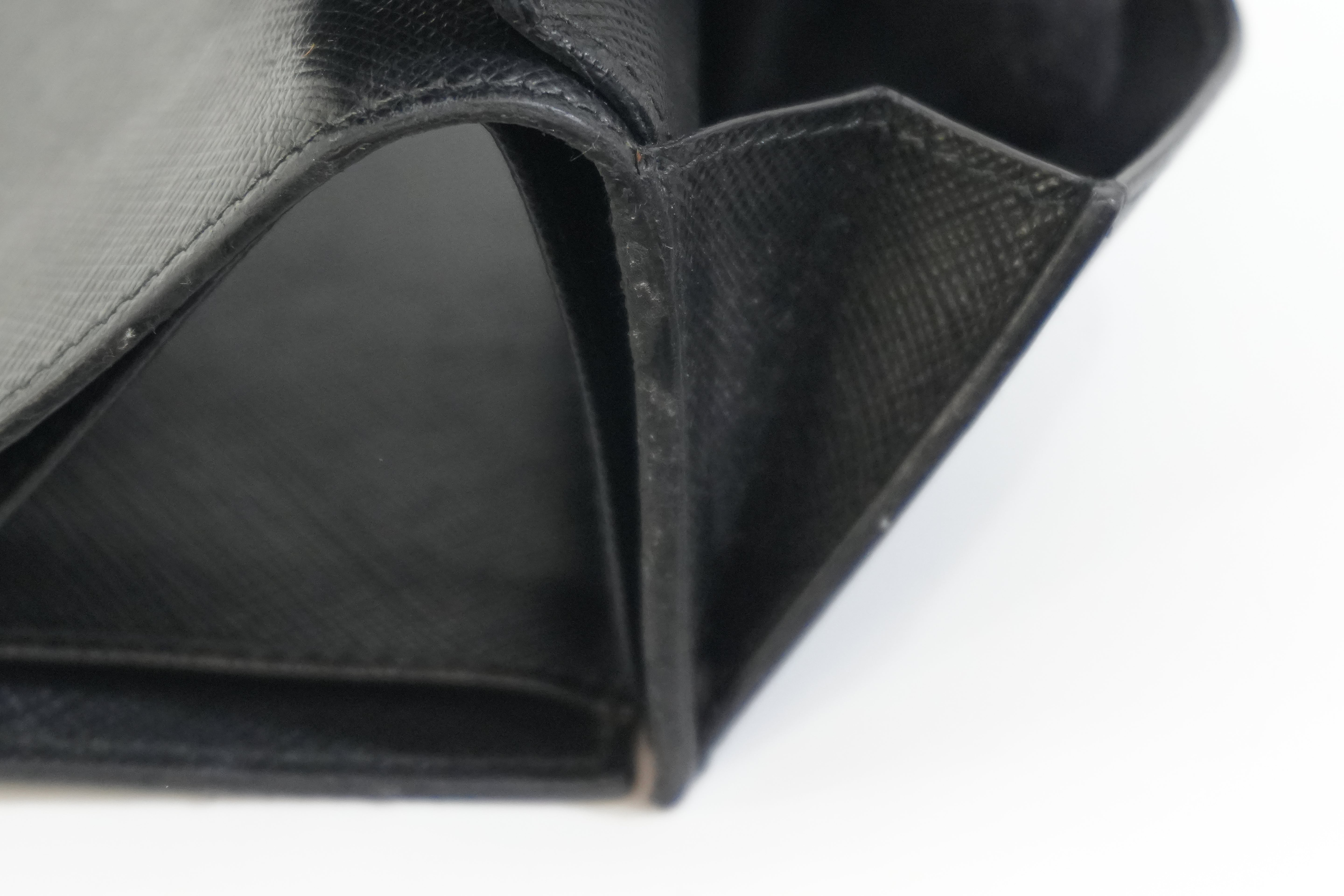 Pre-owned Prada Compact Wallet Black