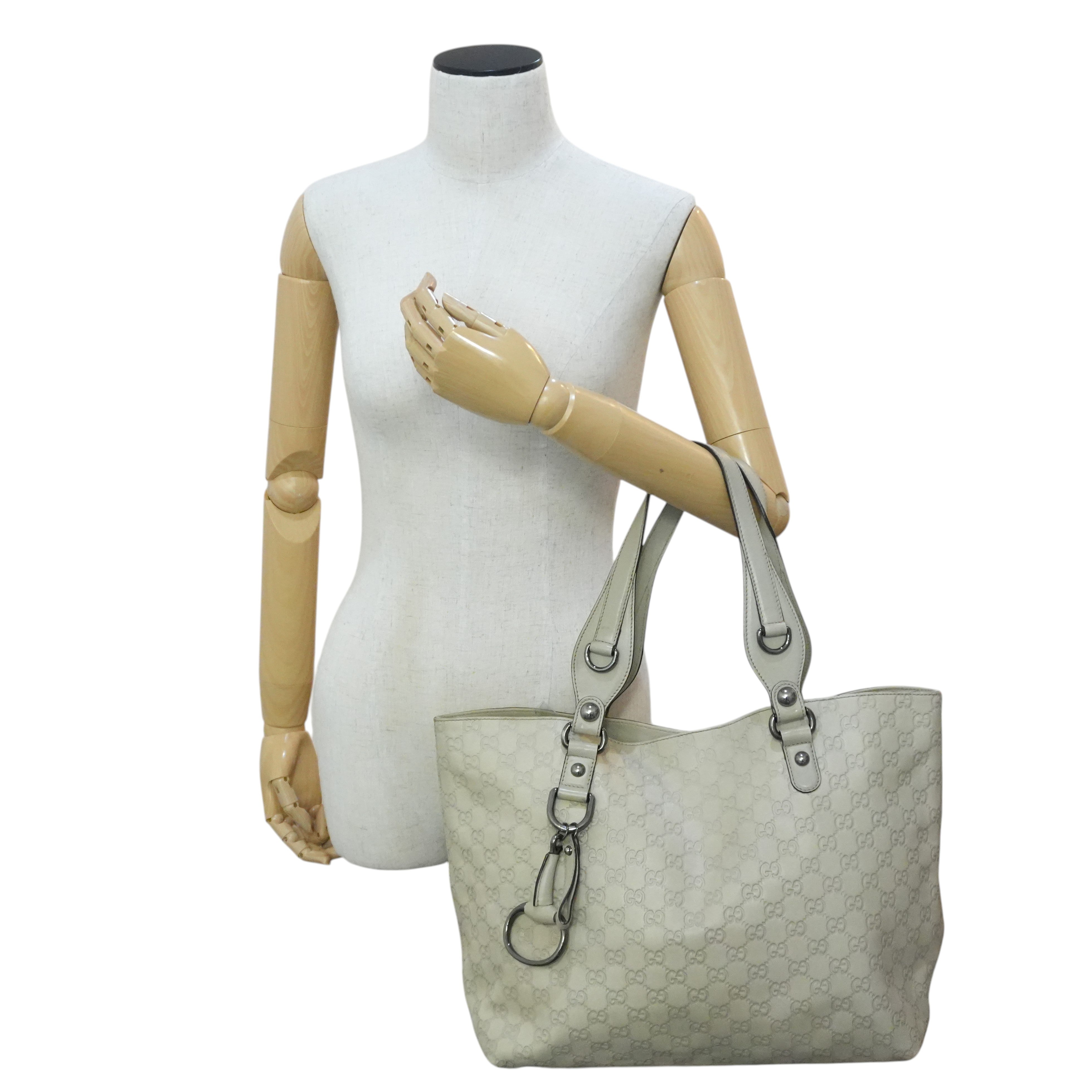Pre-owned Gucci Guccisima Icon Bit Tote Bag Ivory