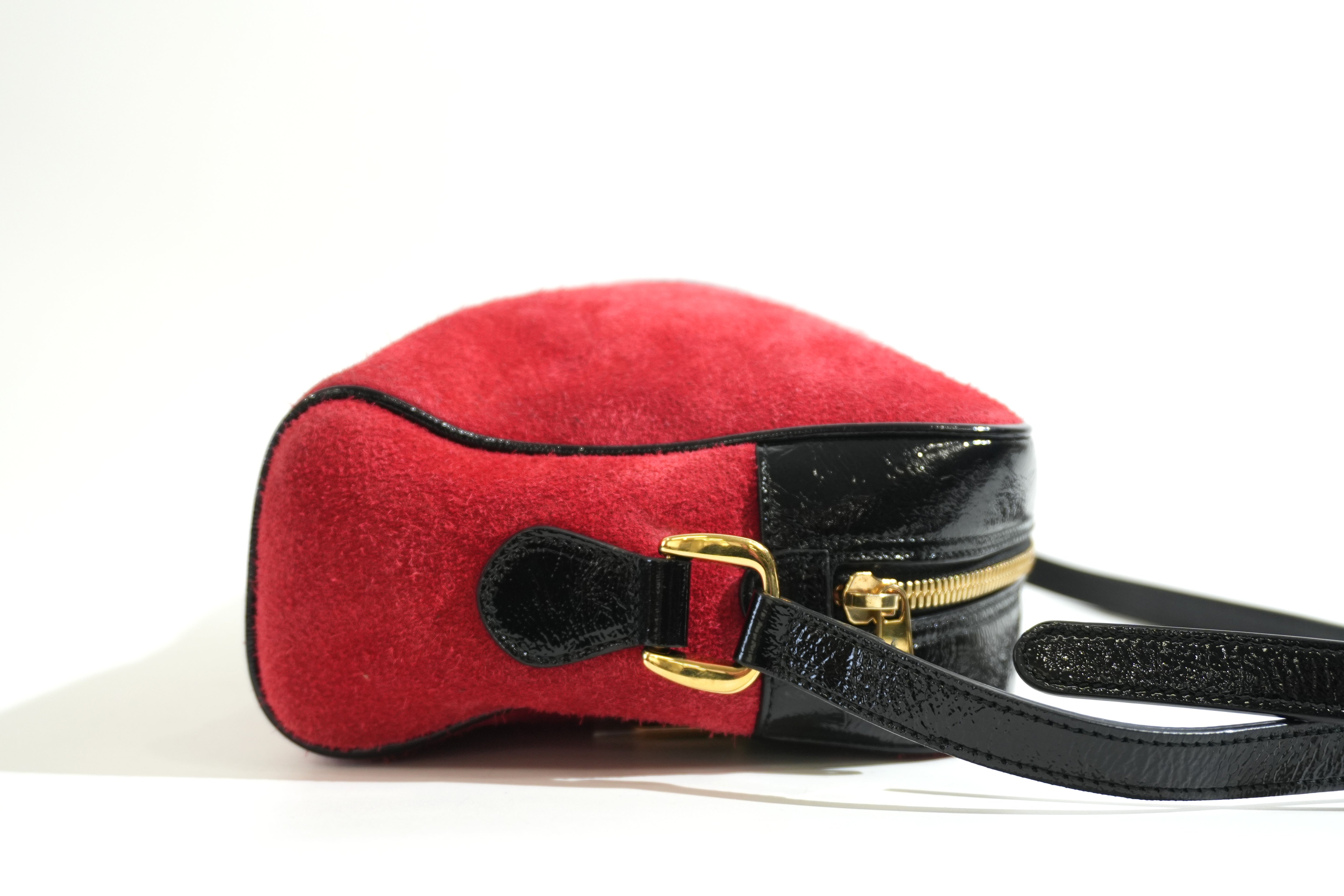 Pre-owned Gucci Suede Ophidia Crossbody Bag Red