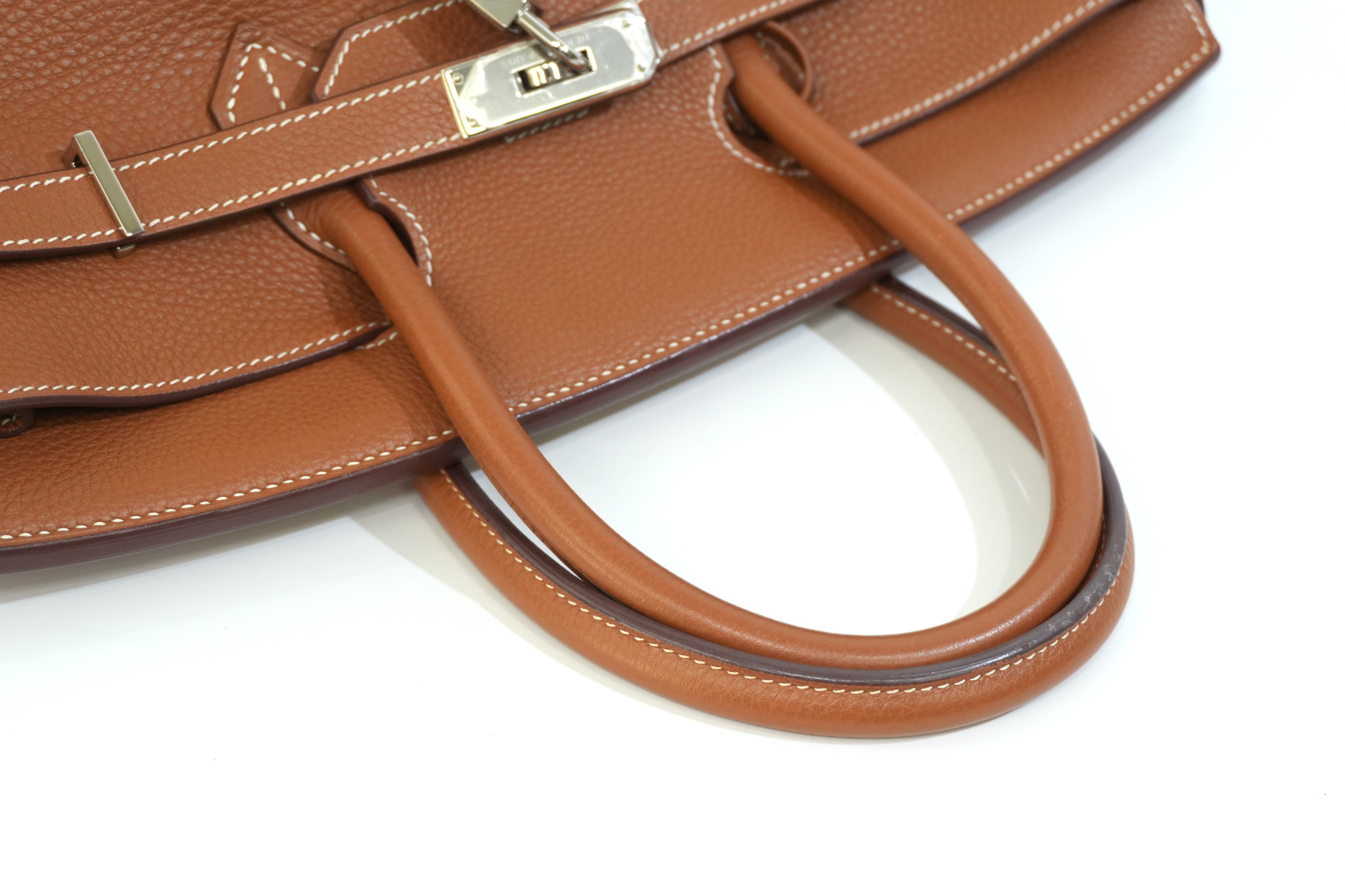Pre-owned Hermes Togo Leather Birkin 35 Gold