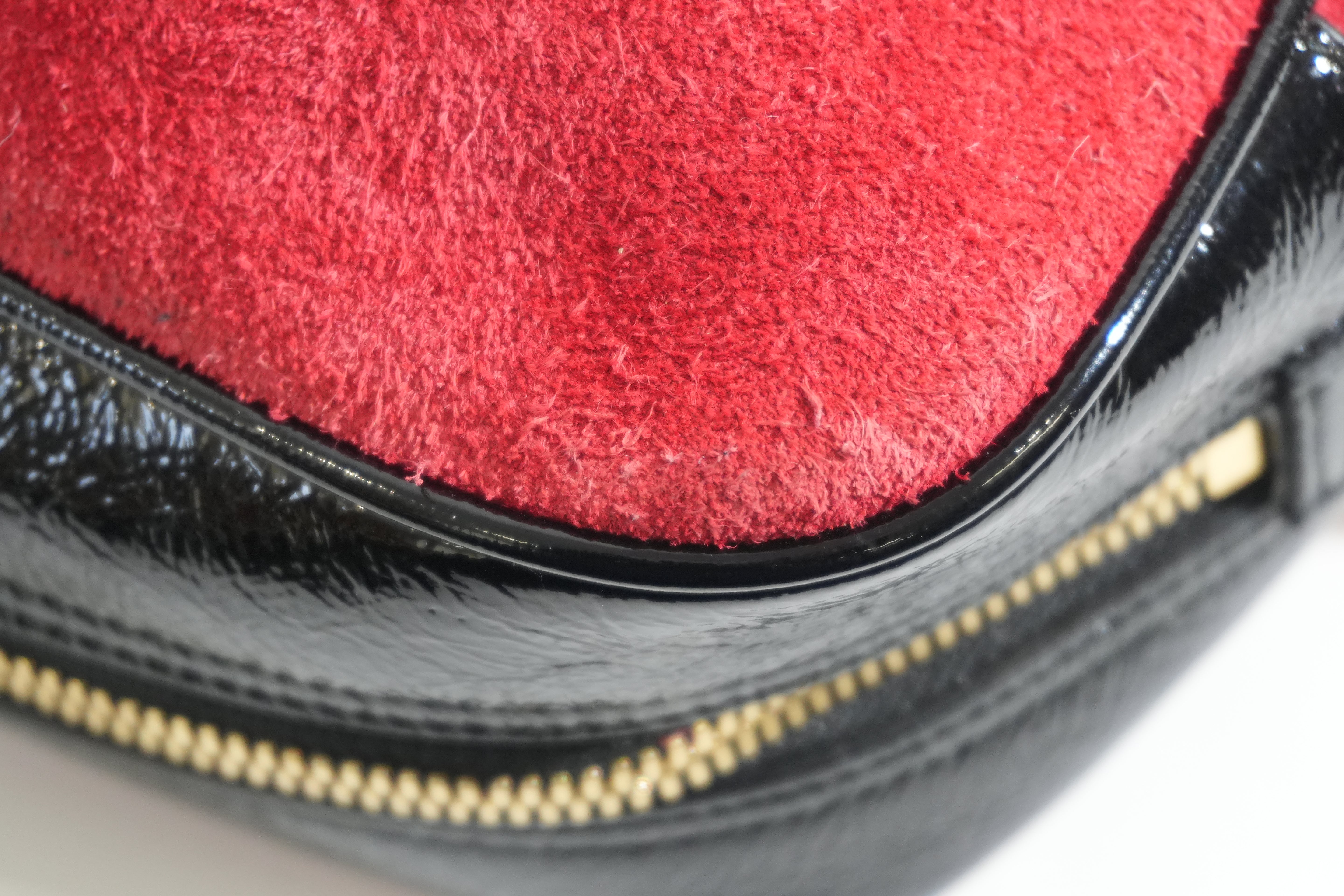 Pre-owned Gucci Suede Ophidia Crossbody Bag Red
