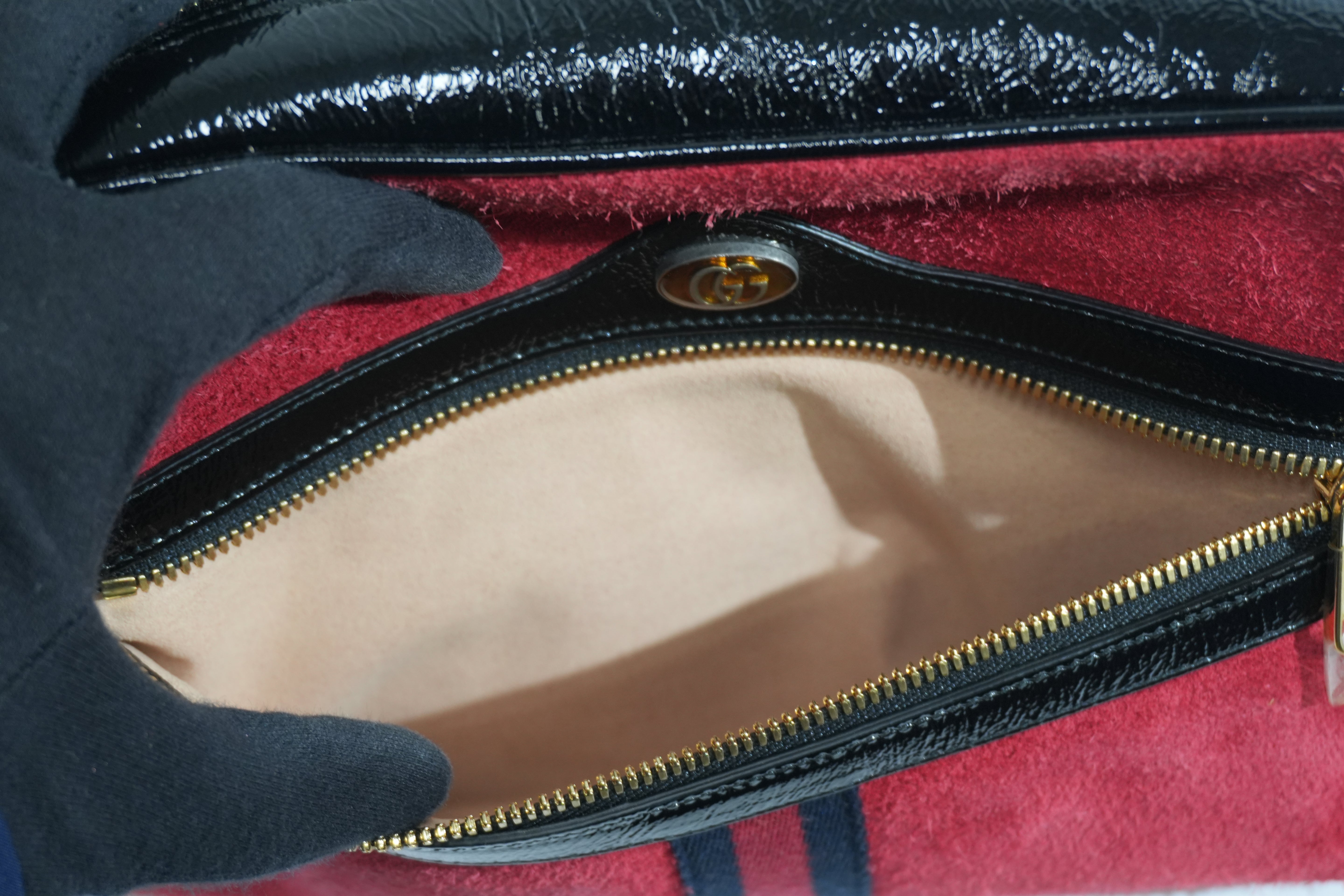Pre-owned Gucci Suede Ophidia Crossbody Bag Red