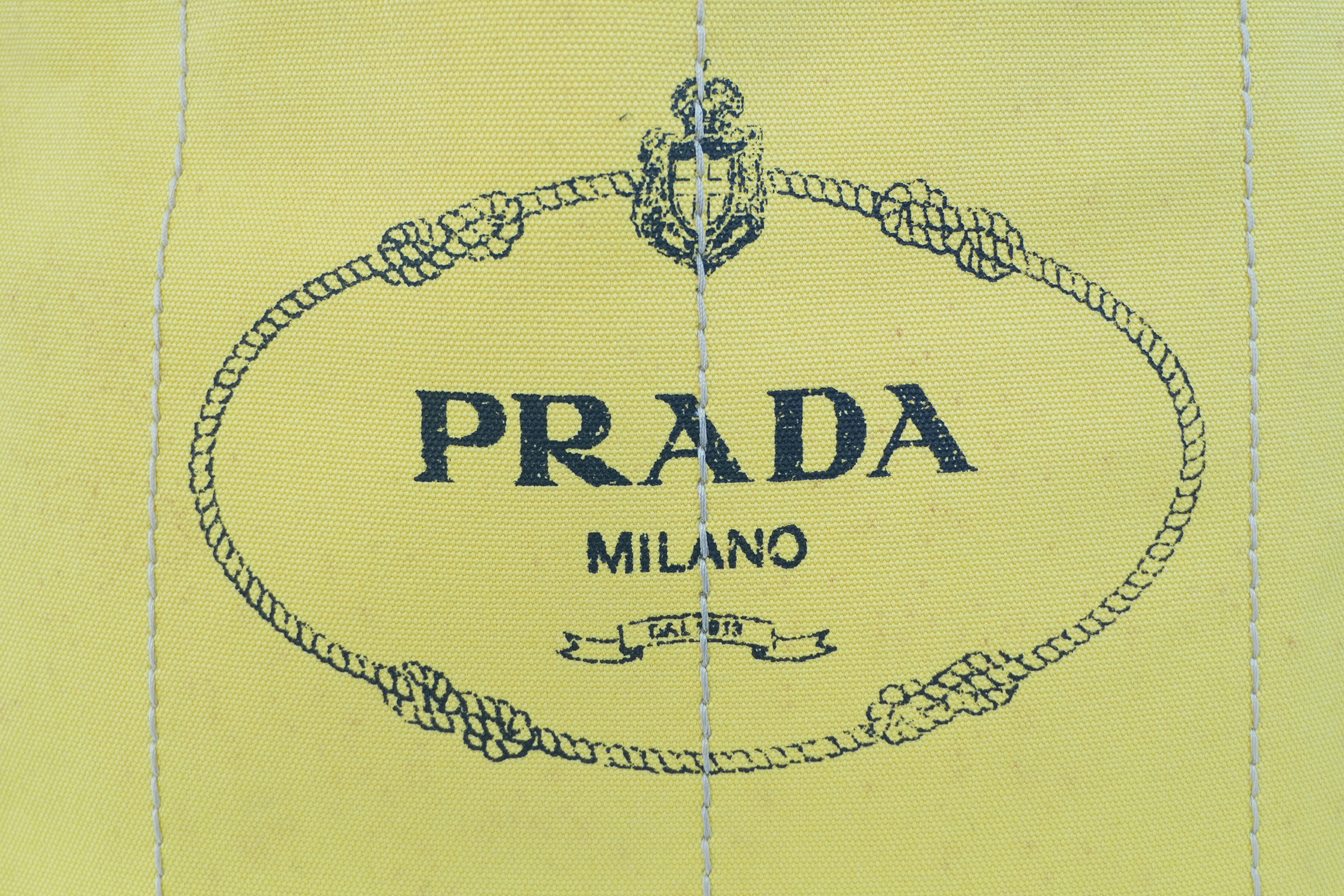 Pre-owned Prada Canapa Two Way Shoulder Bag Yellow