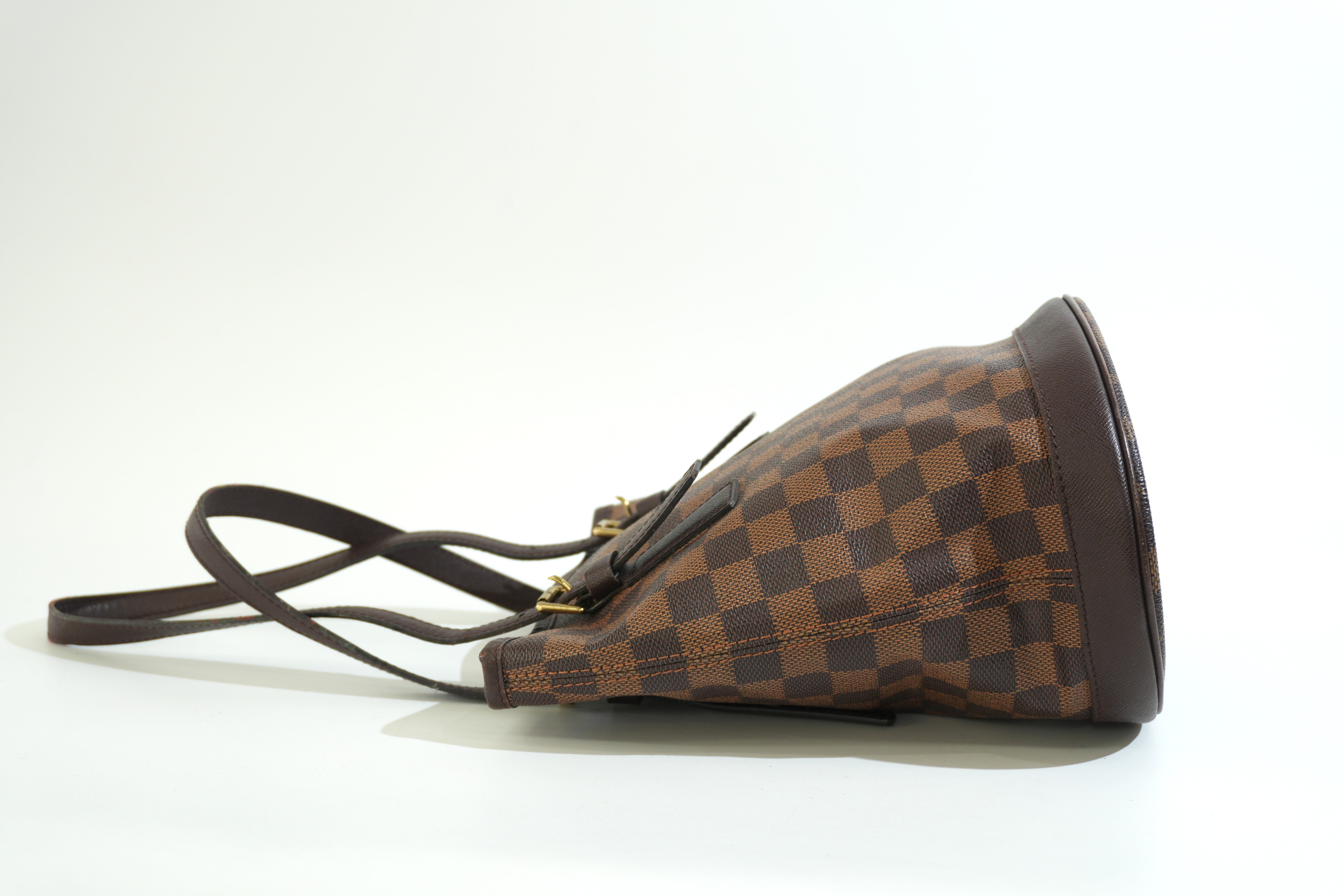 Pre-owned Louis Vuitton Damier Ebene Marais Bucket Shoulder Bag