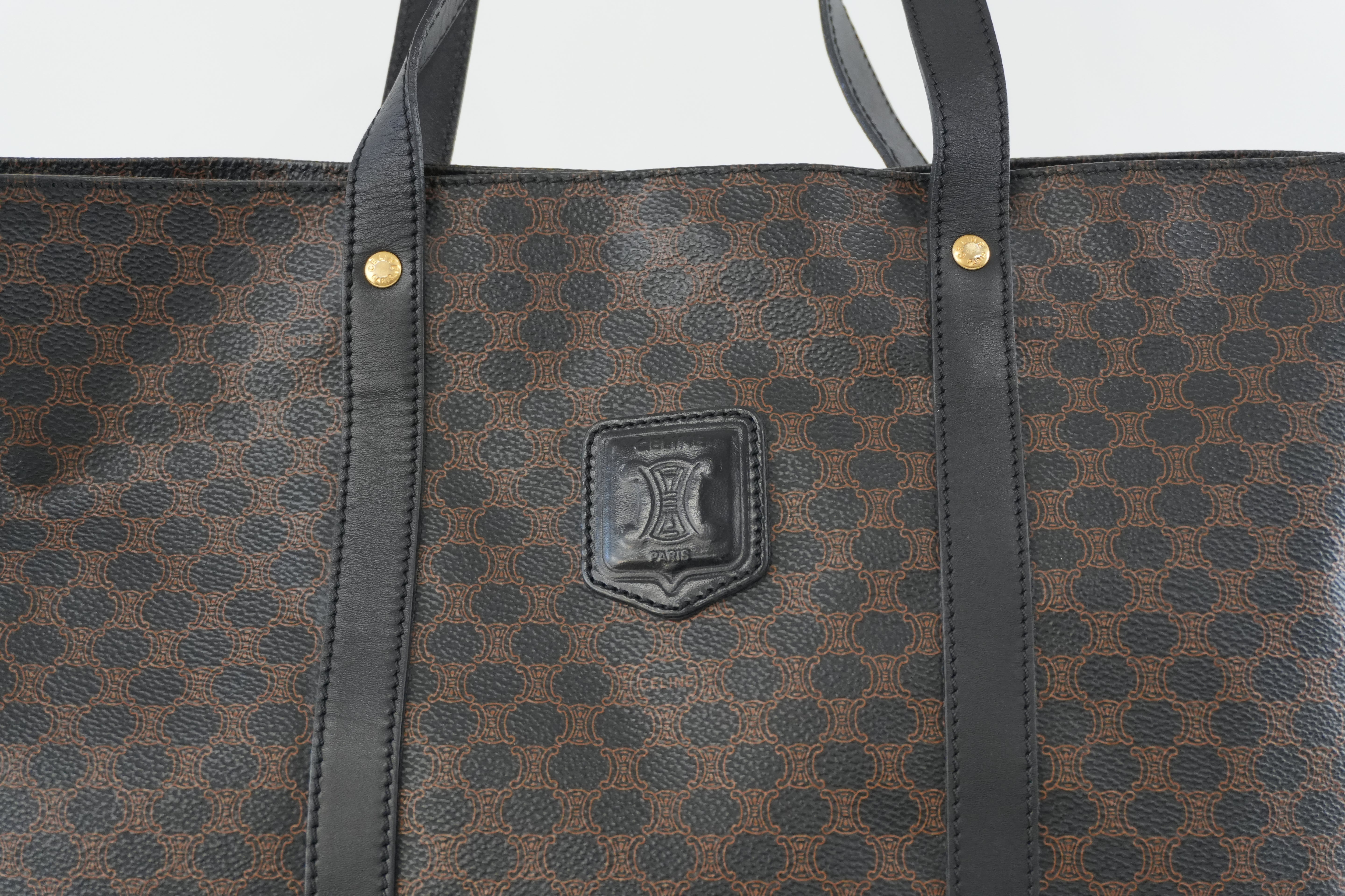 Celine Macadam Tote Bag Black Used