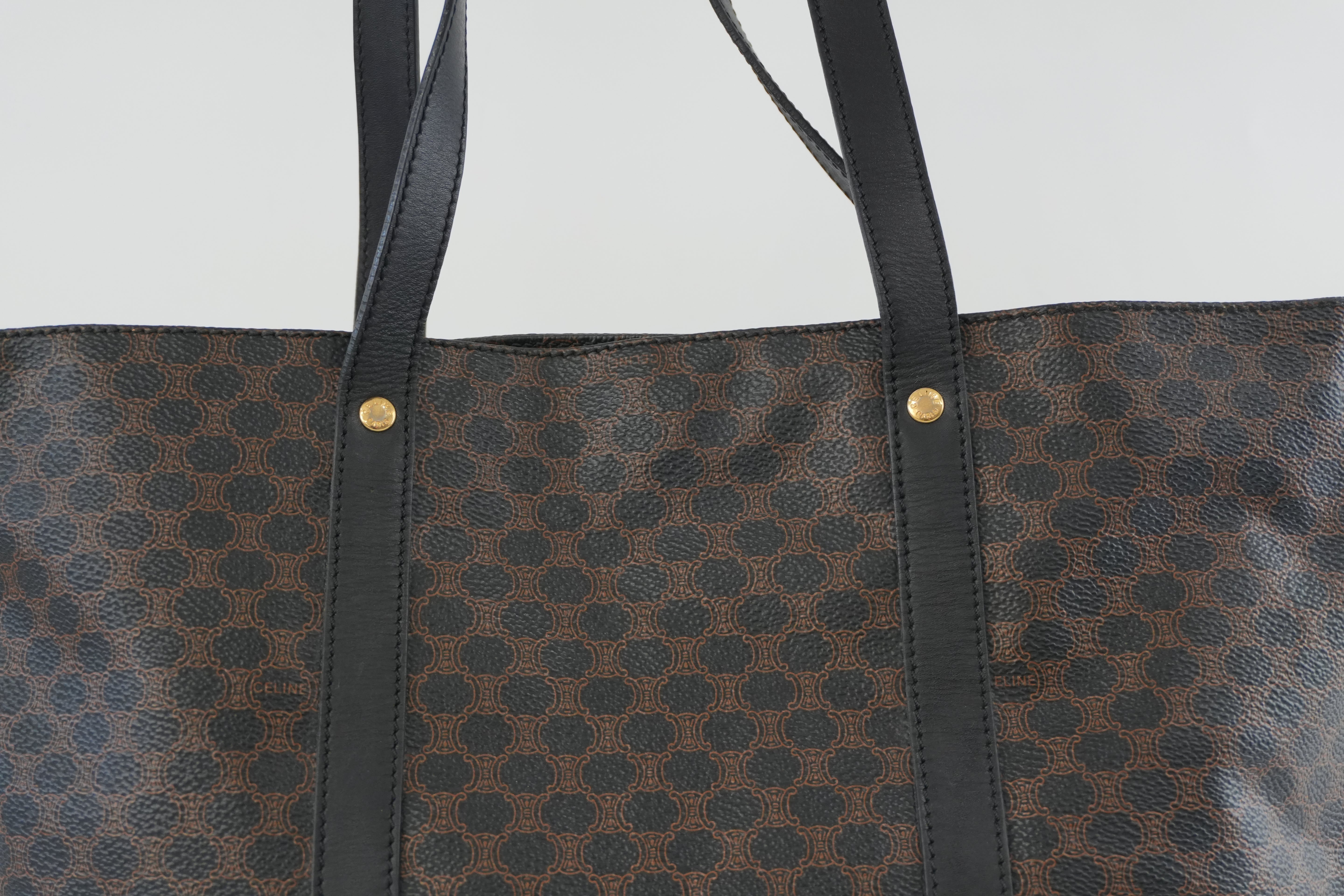 Celine Macadam Tote Bag Black Used